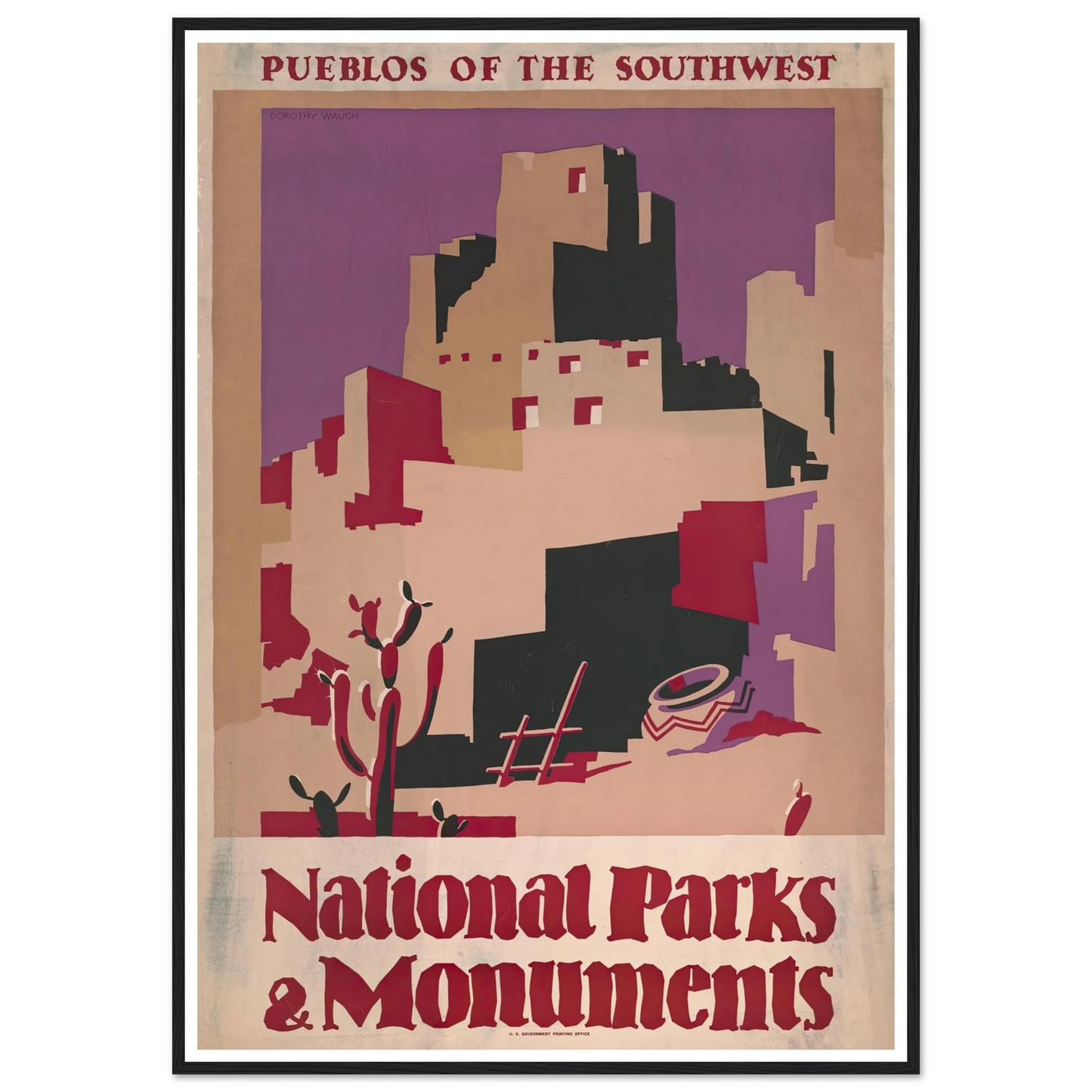 National parks and monuments Pueblos of the southwest (1930) Art Print | Dorothy Waugh-Quipham Collections
