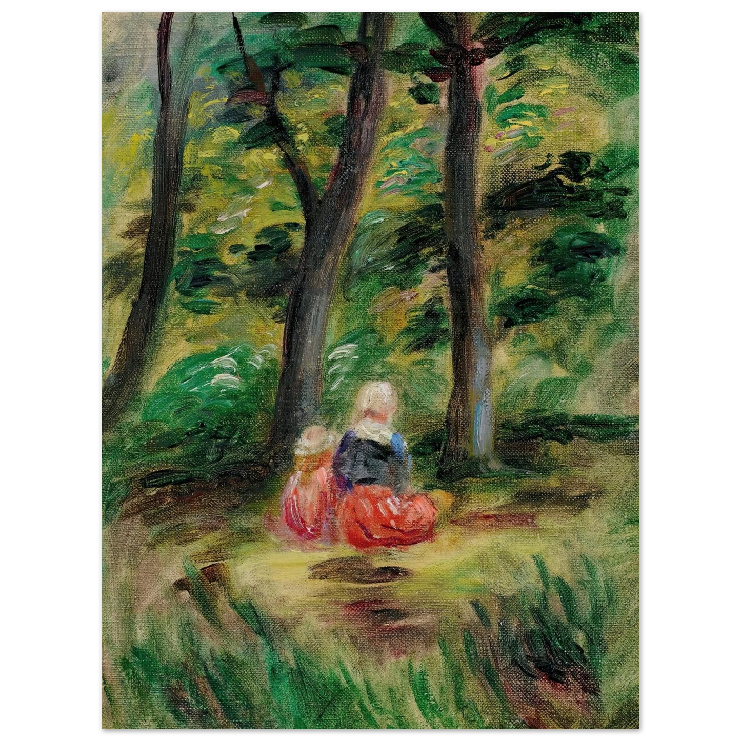 Femme Et Enfant Dans Un Paysage Art Print | Pierre Auguste Renoir-Quipham Collections