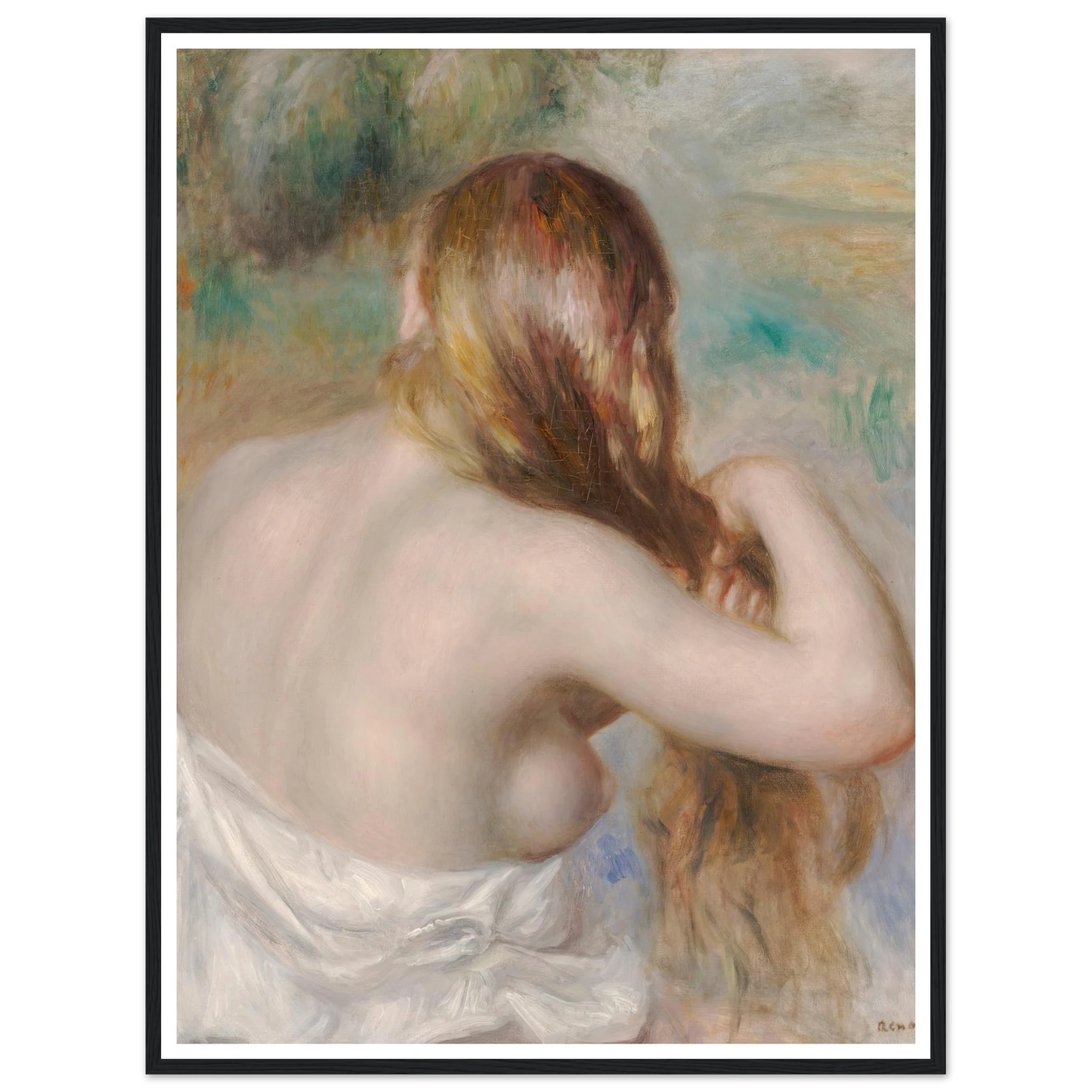 Blonde Braiding Her Hair (1886) Art Print | Pierre Auguste Renoir-Quipham Collections