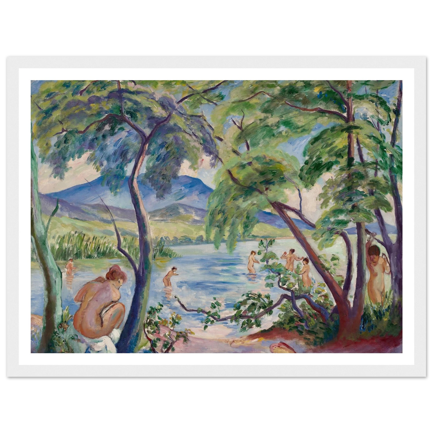 Paysage aux baigneuses, Colombier (1917) Art Print | Henri Manguin-Quipham Collections