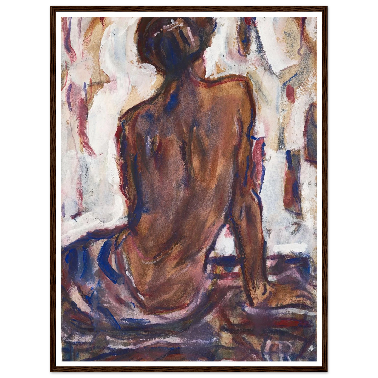 Female nude, seen from behind. Art Print | Christian Rohlfs-Quipham Collections