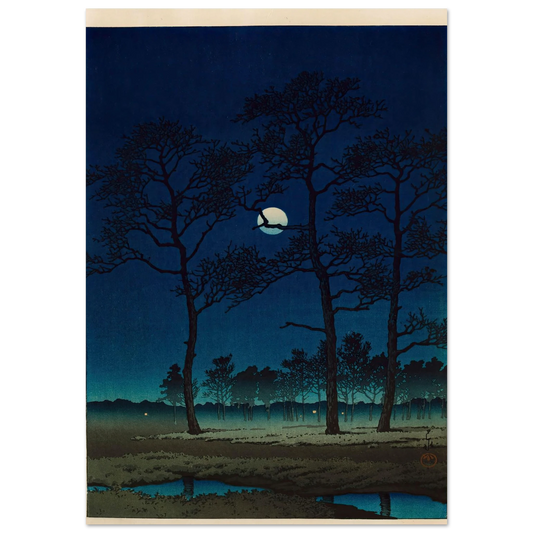 Winter Moon over Toyama Plain (1931) Art Print | Kawase Hasui-Quipham Collections