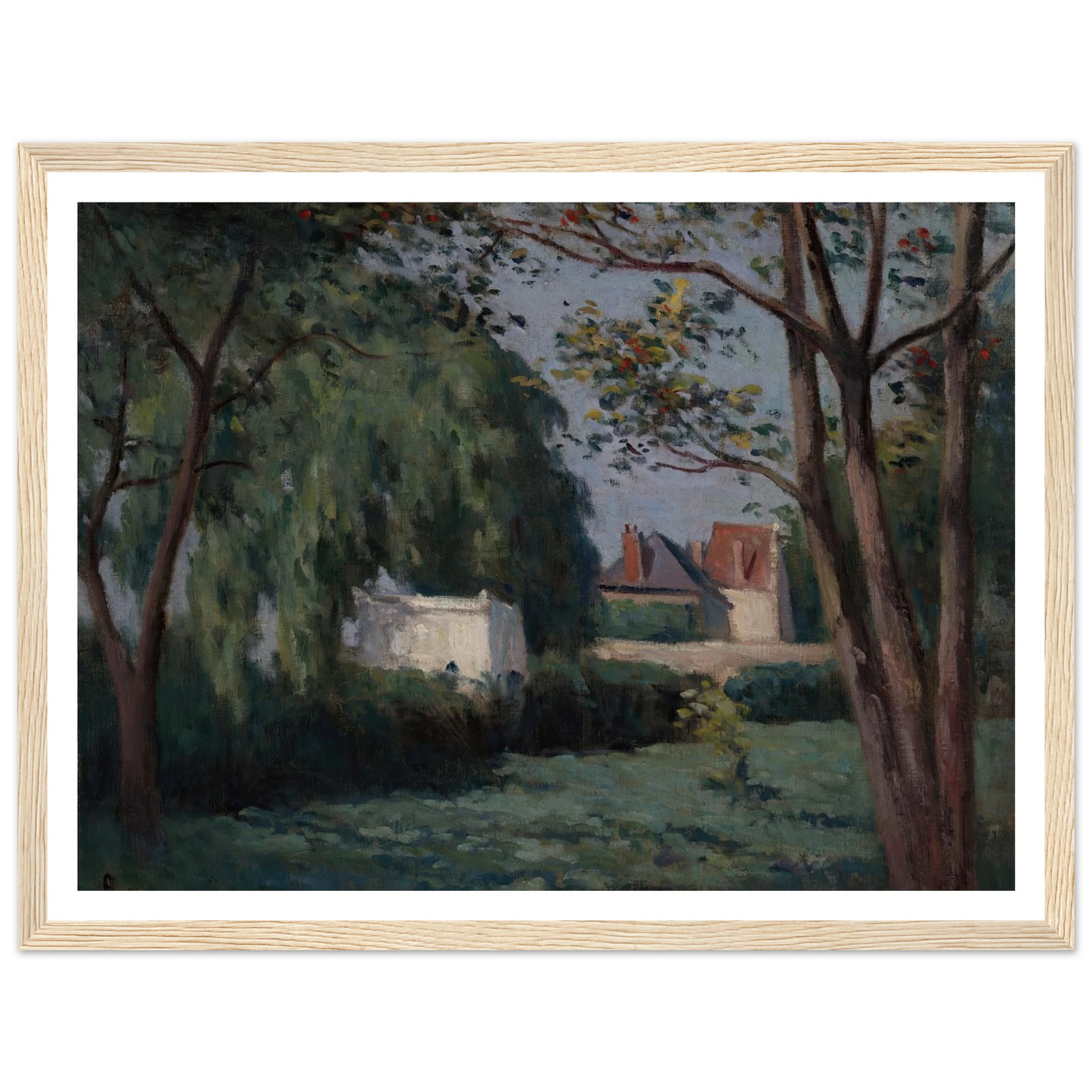 Country Scene with Three Houses and Trees (ca. 1900) Art Print | Maximilien Luce-Quipham Collections