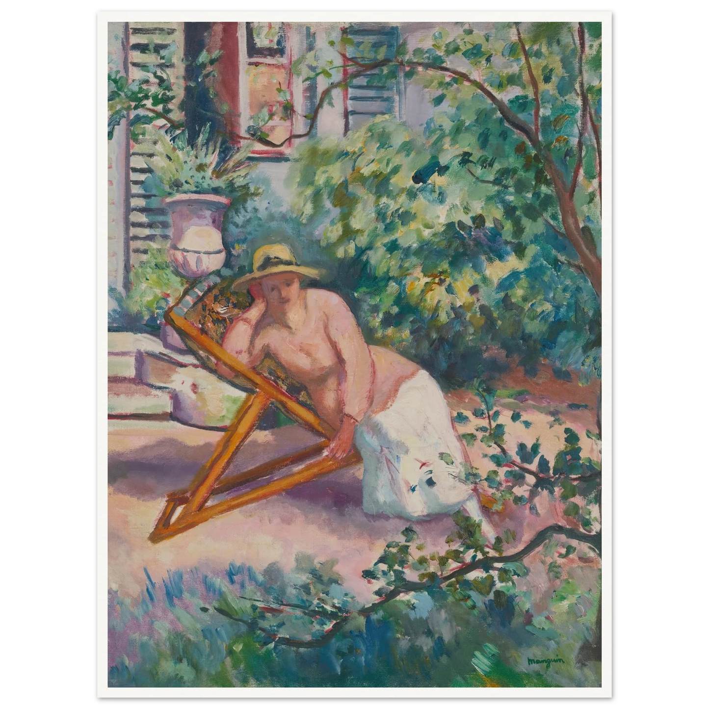 Jeanne Dans Le Jardin De Neuilly (1919) Art Print | Henri Manguin-Quipham Collections