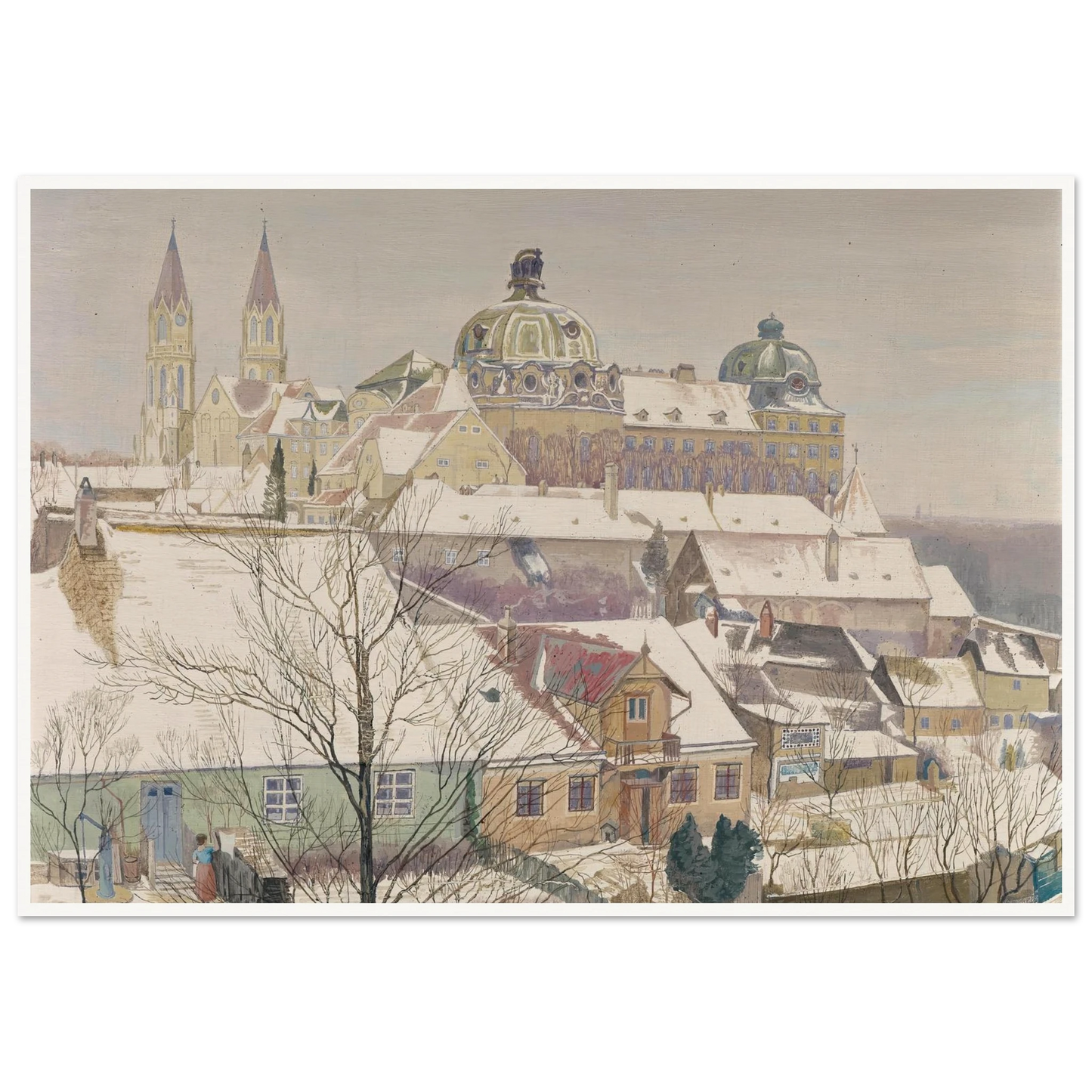 Klosterneuburg im Winter (1924) Art Print | Max Kahrer-Quipham Collections