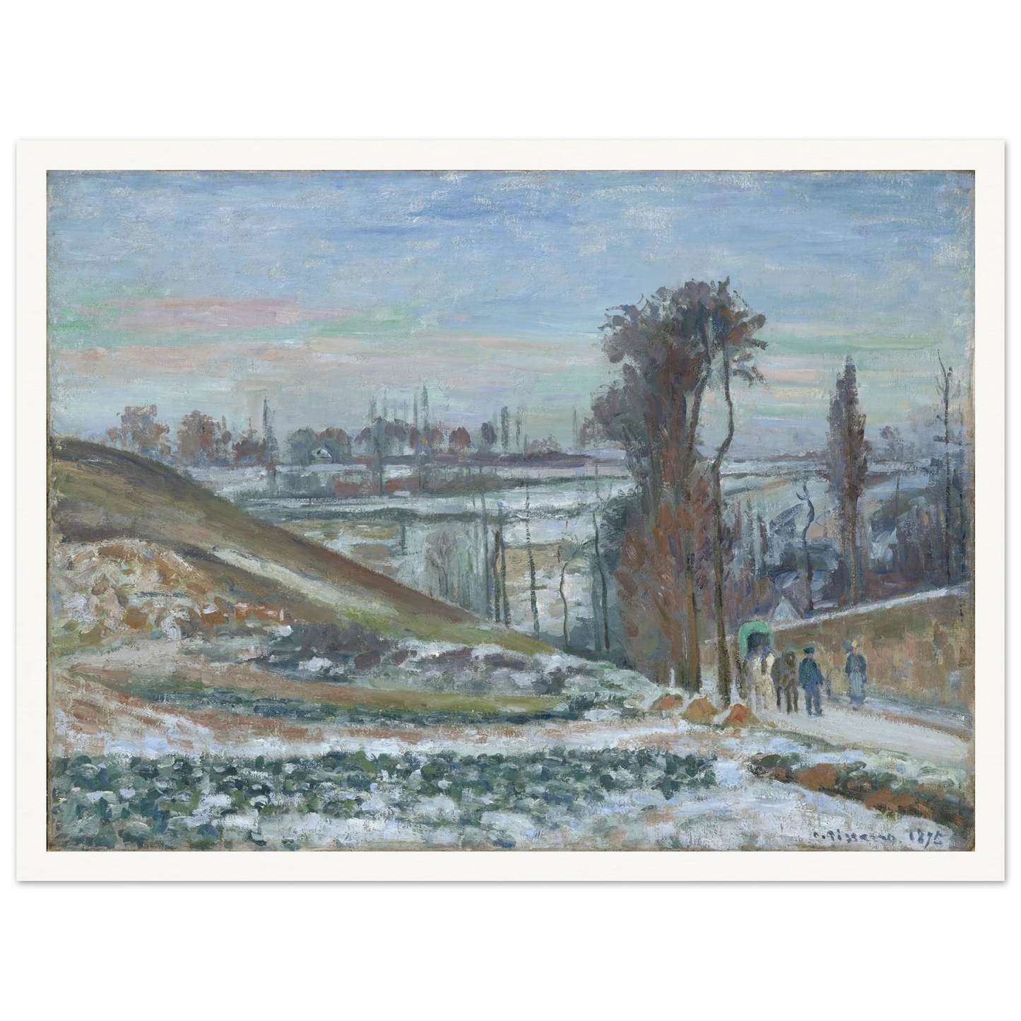 Snowy Landscape near l’Hermitage (1875) Art Print | Camille Pissarro-Quipham Collections