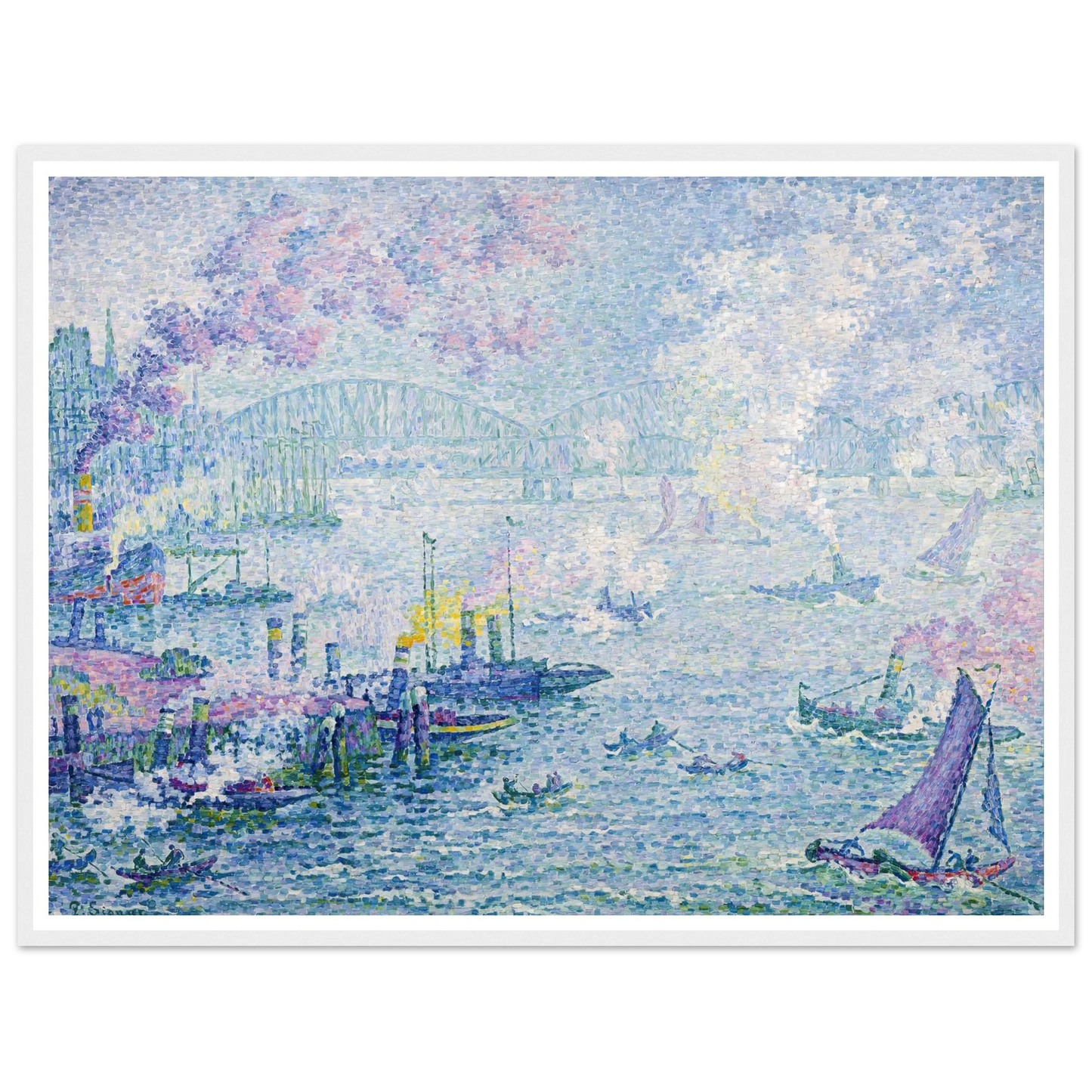 The Port of Rotterdam (1907) Art Print | Paul Signac-Quipham Collections