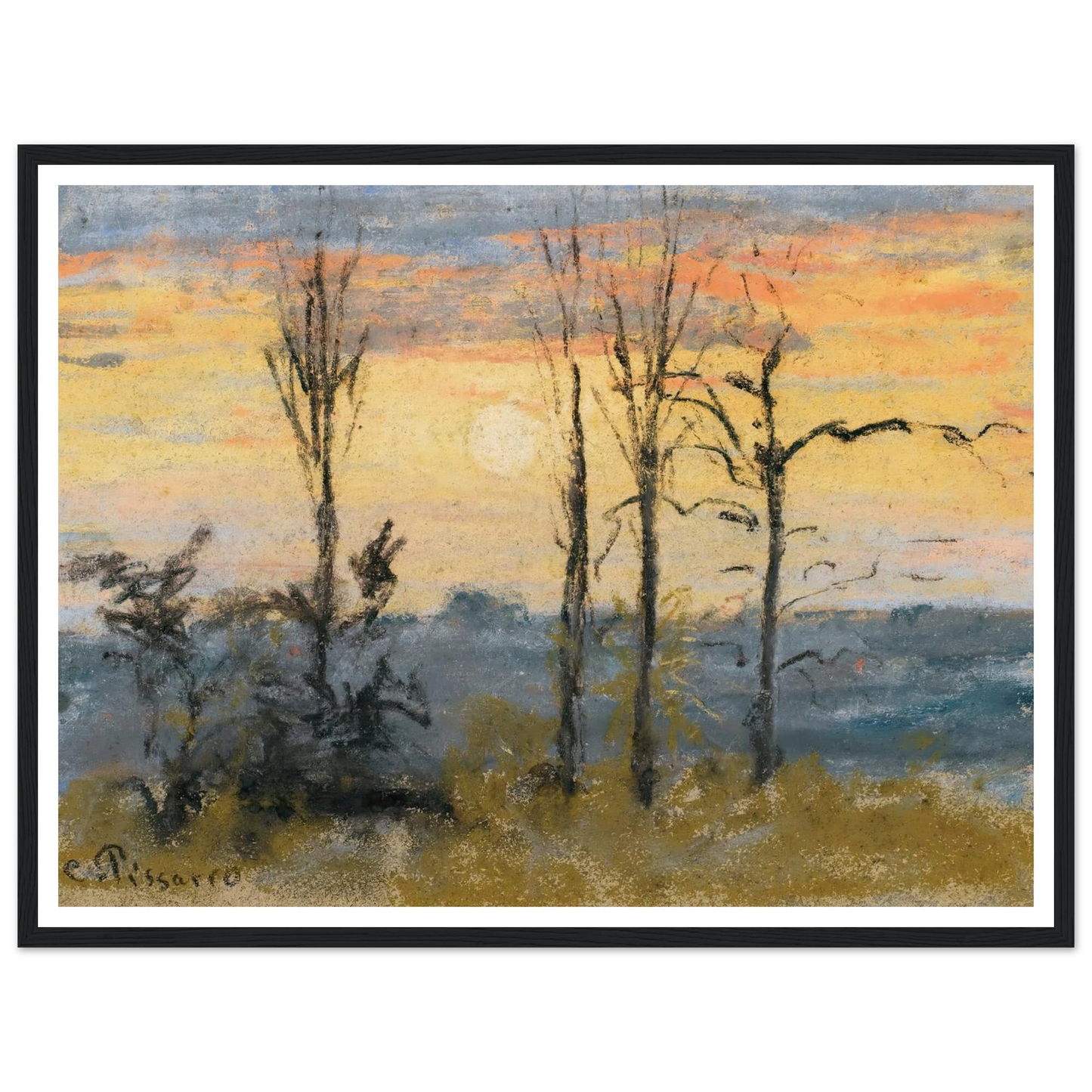 Coucher De Soleil Art Print | Camille Pissarro-Quipham Collections