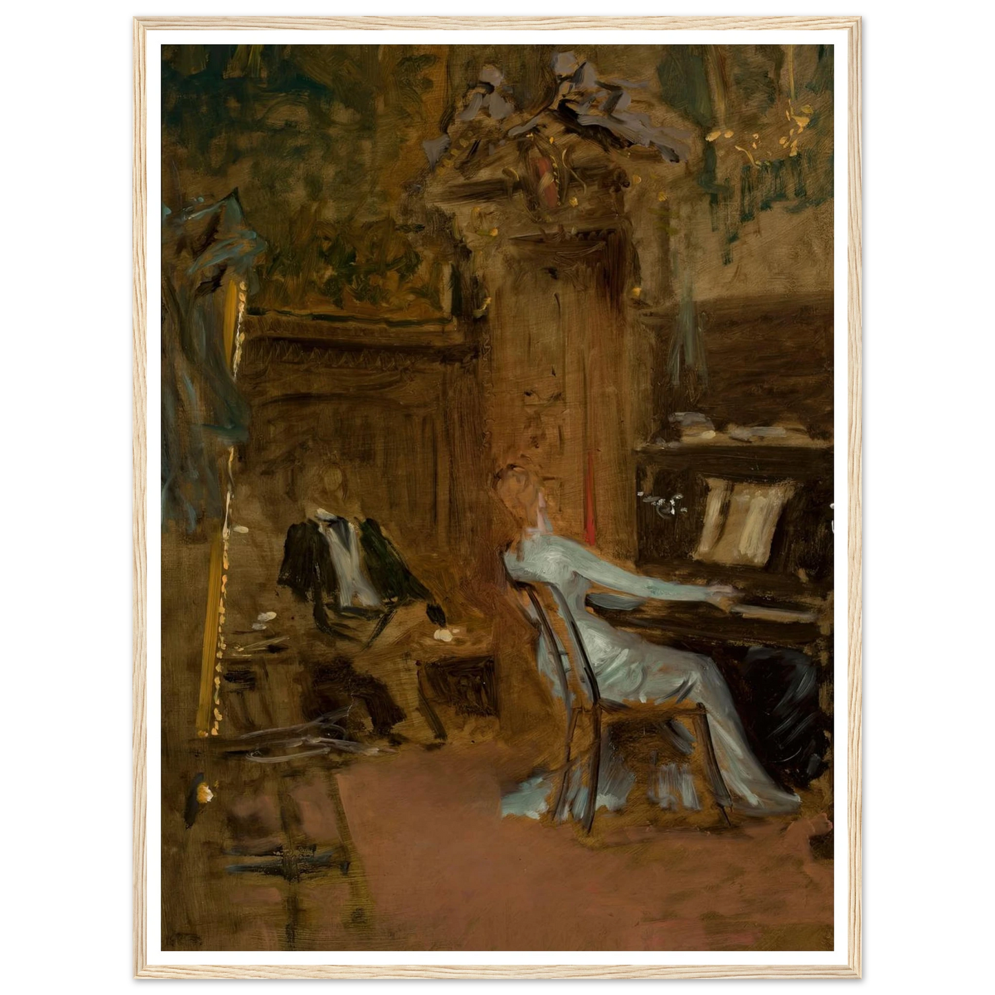 Concert in the living-room, sketch Art Print | Wladyslaw Czachorski-Quipham Collections
