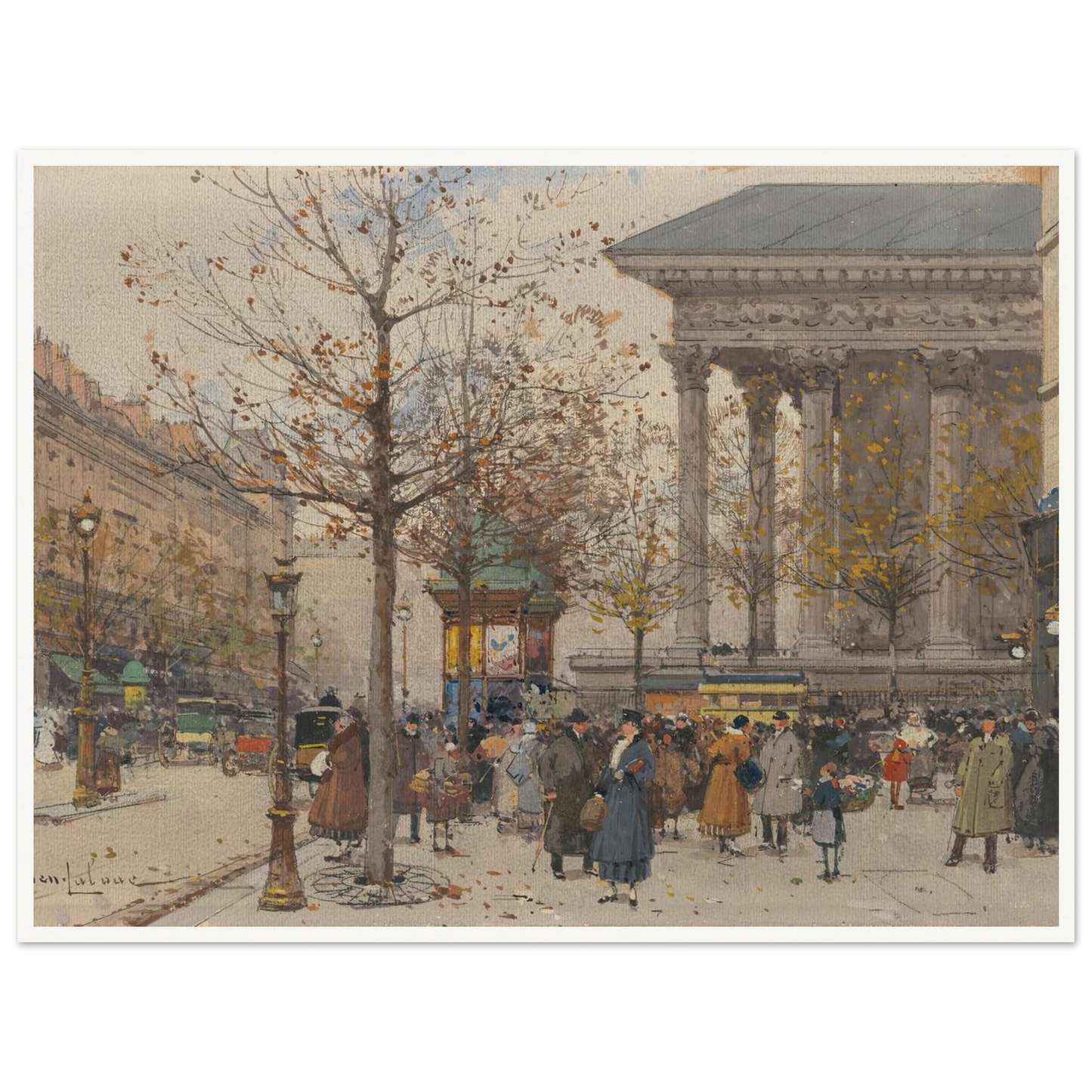 Vue animée de la Madeleine Art Print | Eugene Galien Laloue-Quipham Collections