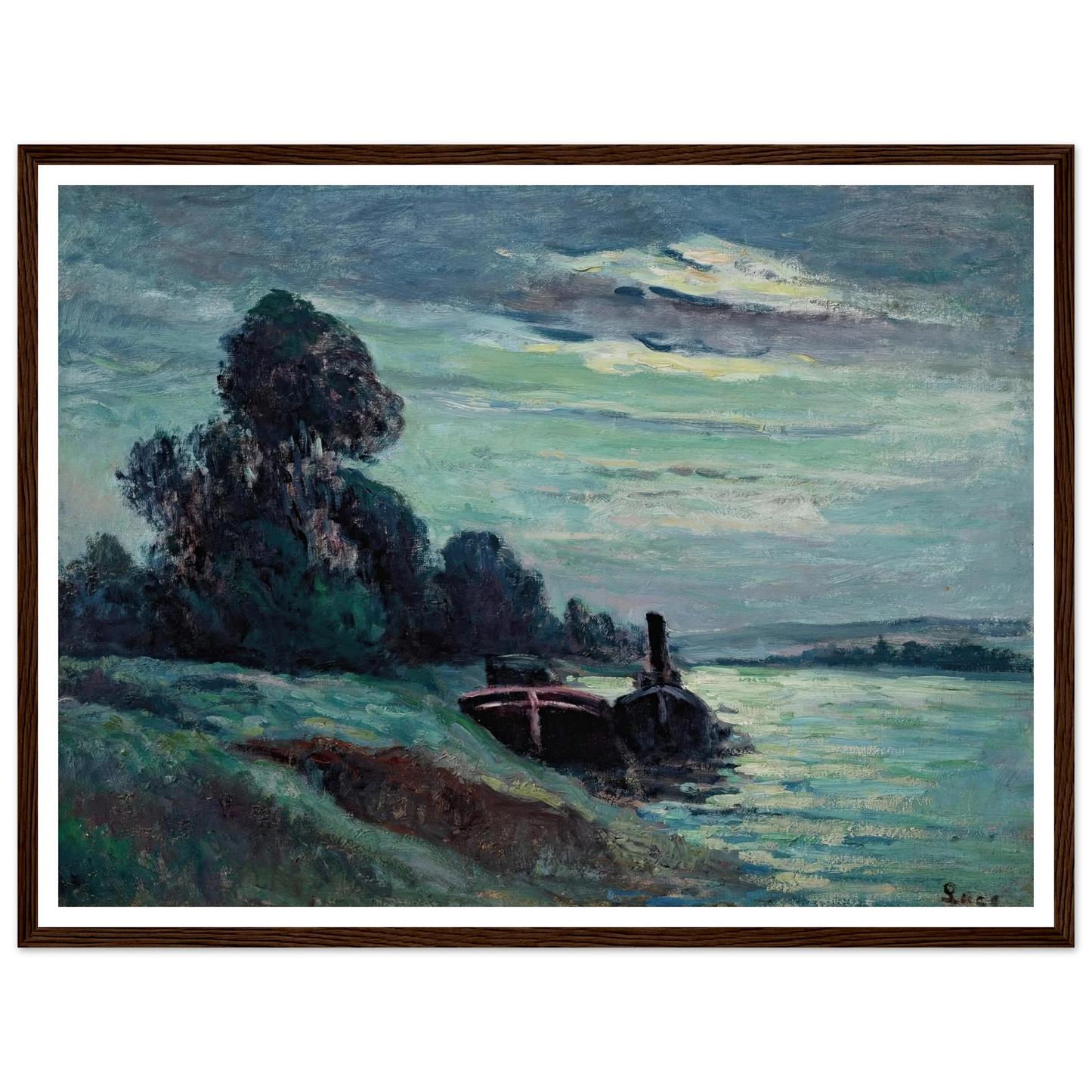 Péniches sur la Seine Art Print | Maximilien Luce-Quipham Collections
