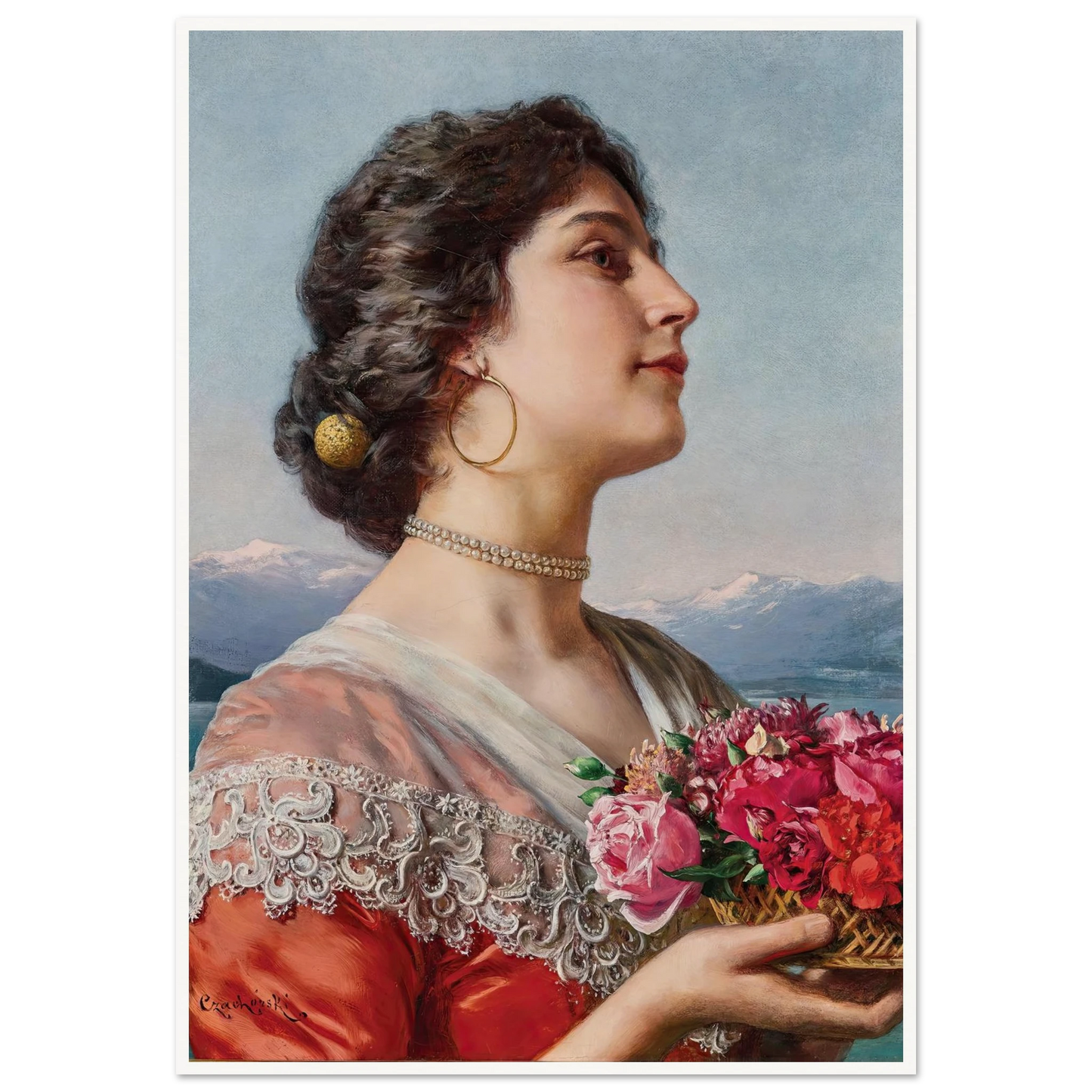 Young flower seller Art Print | Wladyslaw Czachorski-Quipham Collections