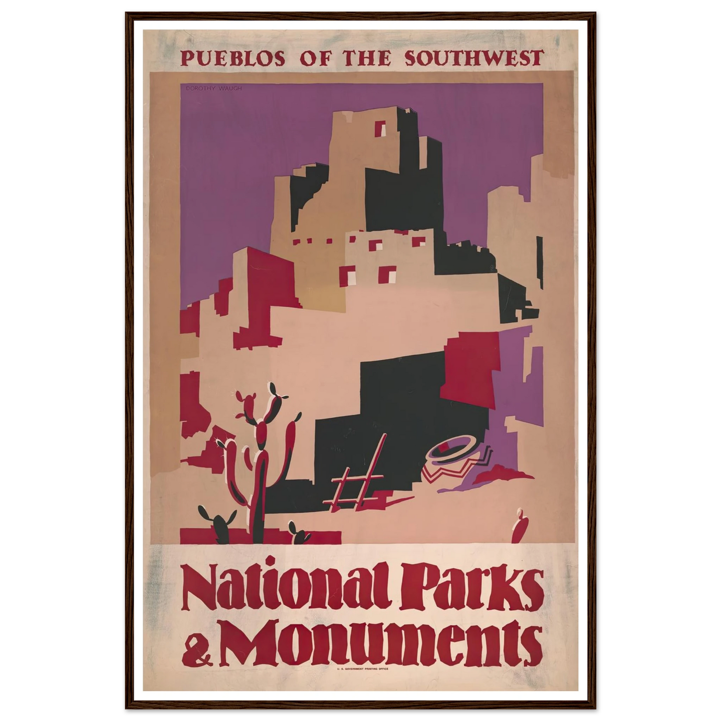National parks and monuments Pueblos of the southwest (1930) Art Print | Dorothy Waugh-Quipham Collections