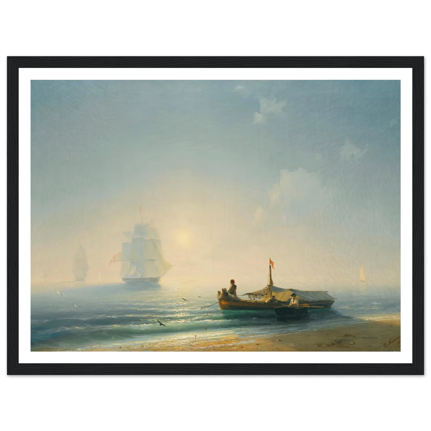 Fishermen At Dawn, Naples (1843) Art Print | Ivan Konstantinovich Aivazovsky-Quipham Collections