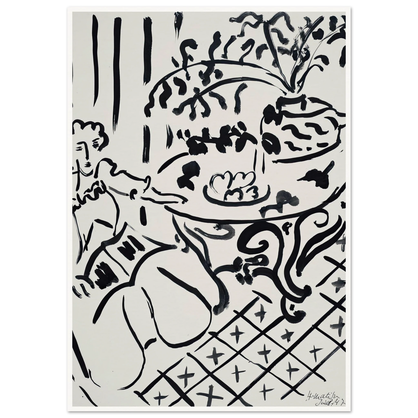 Fille assise à table (1947) Art Print | Henri Matisse-Quipham Collections