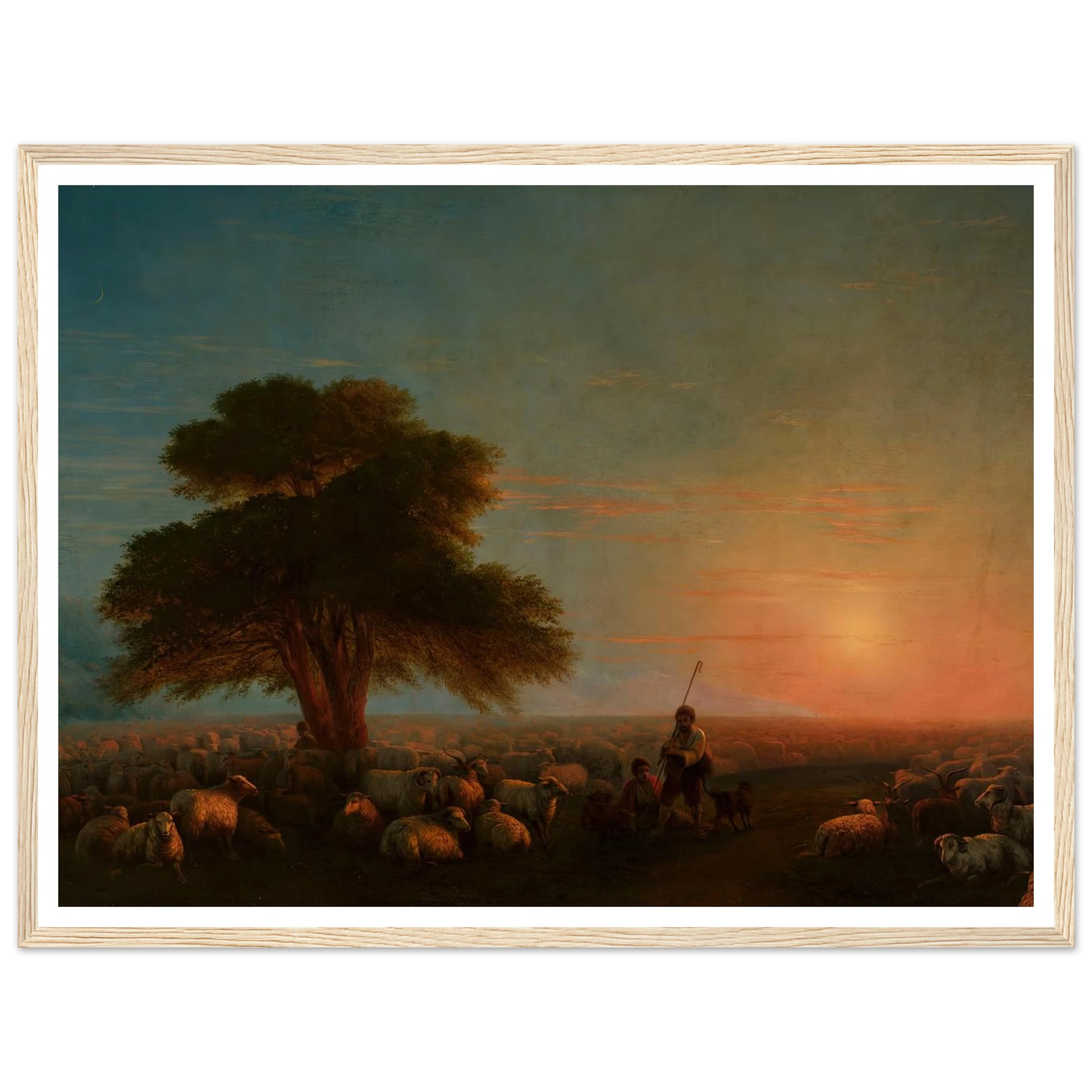 Shepherds with a flock of sheep (1872) Art Print | Ivan Konstantinovich Aivazovsky-Quipham Collections