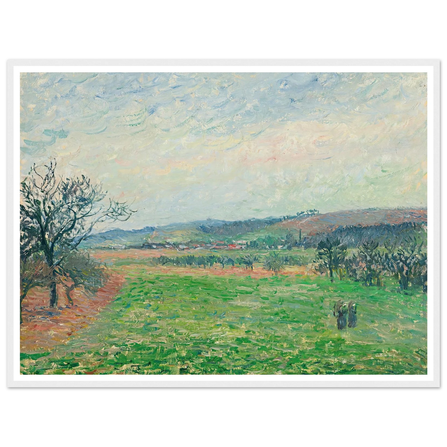 Les Coteaux De Gisors, Temps Gris (1885) Art Print | Camille Pissarro-Quipham Collections