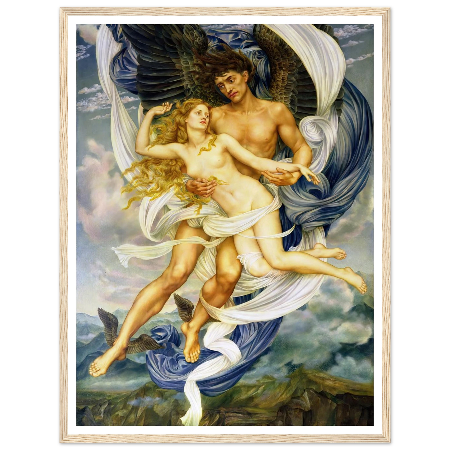 Boreas and Oreithyia (circa 1896) Art Print | Evelyn de Morgan-Quipham Collections