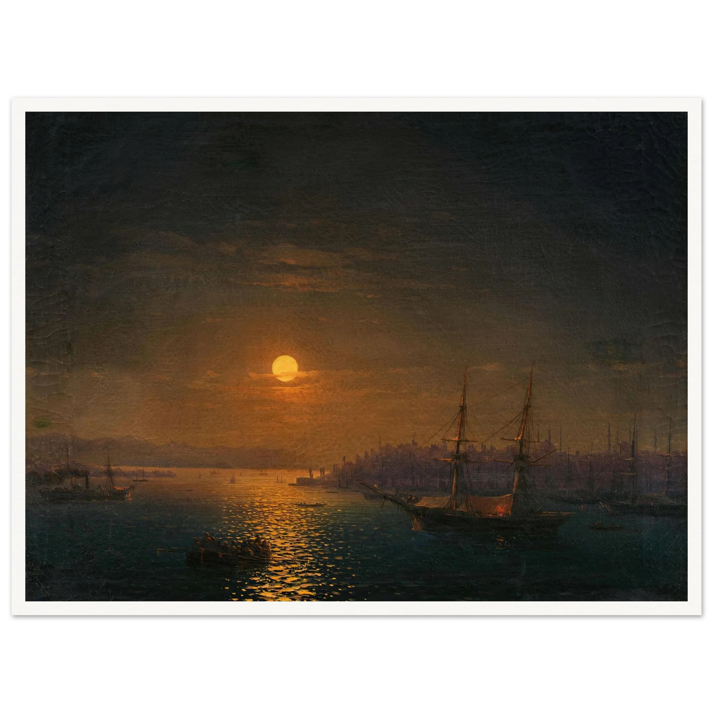 Istanbul; The Golden Horn in the moonlight (1868) Art Print | Ivan Konstantinovich Aivazovsky-Quipham Collections