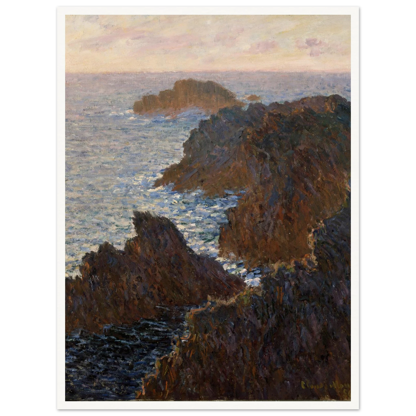 Rocks at Belle-Isle, Port-Domois (1886) Art Print | Claude Monet-Quipham Collections