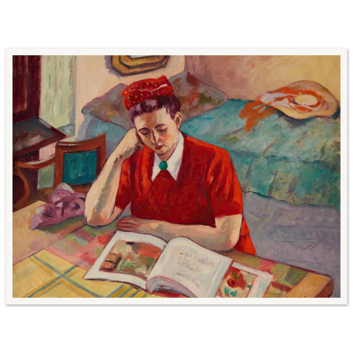 Odette au turban rouge (1947) Art Print | Henri Manguin-Quipham Collections