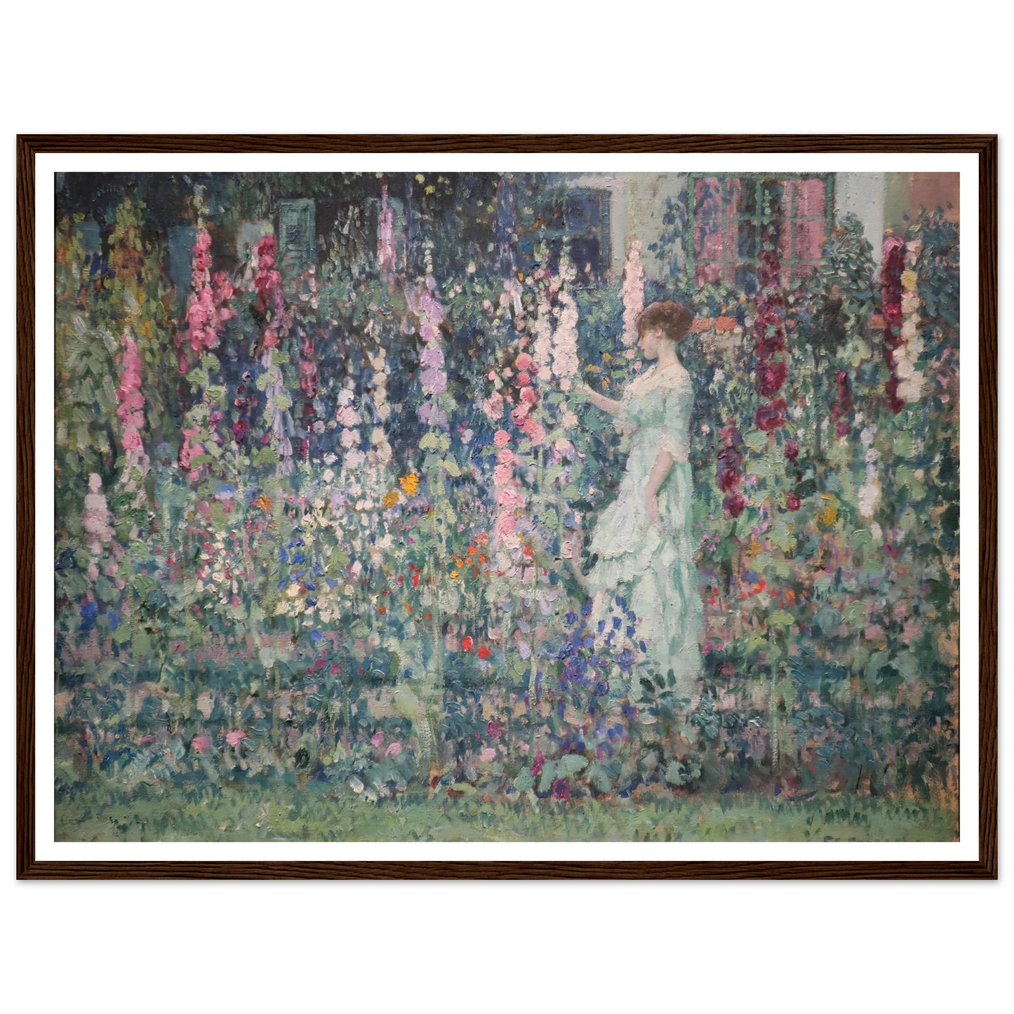 Hollyhocks (by 1911) Art Print | Frederick Carl Frieseke-Quipham Collections