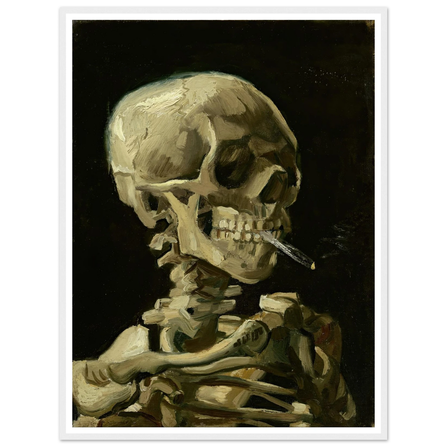 Head Of A Skeleton With A Burning Cigarette Art Print | Vincent van Gogh-Quipham Collections