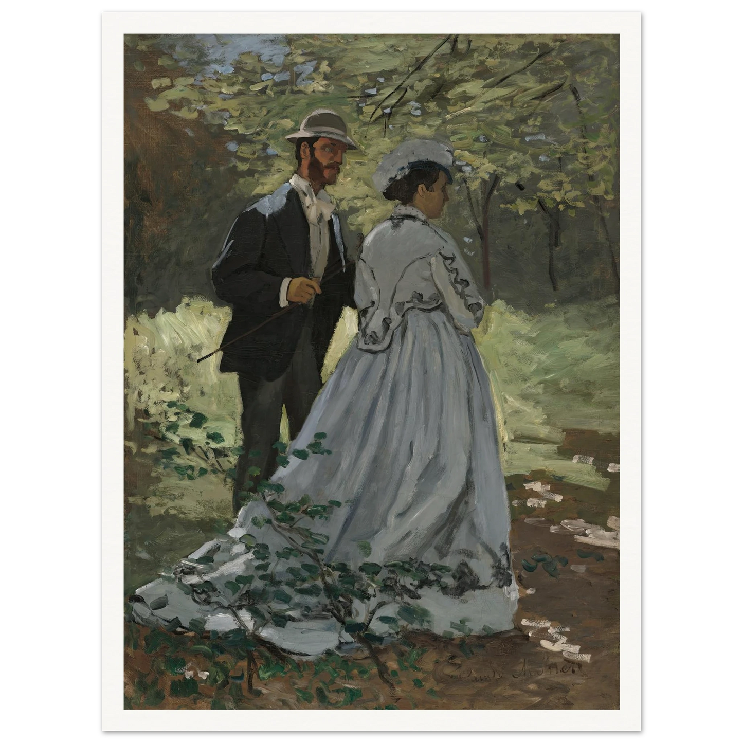 Bazille and Camille (Study for Déjeuner sur l’Herbe ) (1865) Art Print | Claude Monet-Quipham Collections