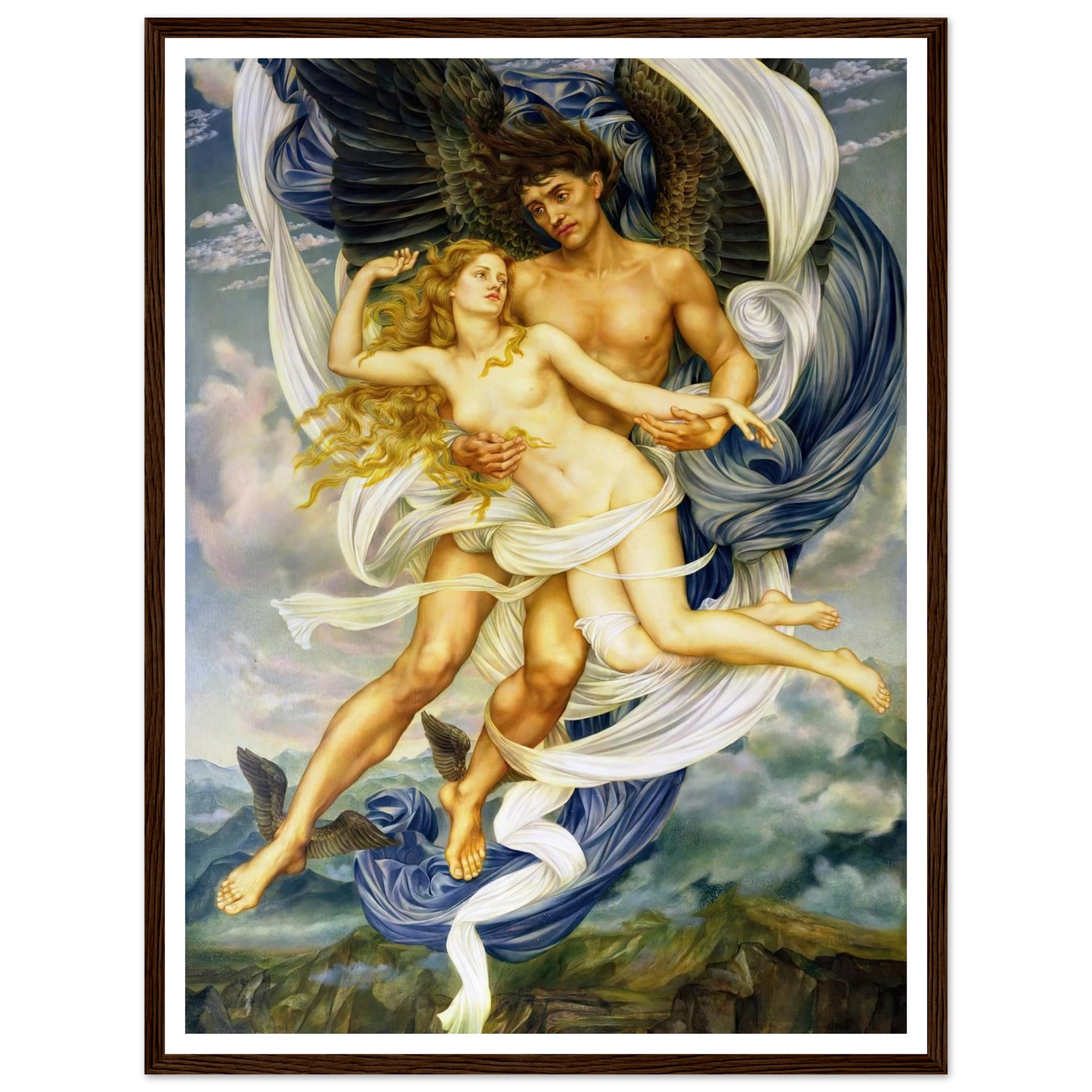 Boreas and Oreithyia (circa 1896) Art Print | Evelyn de Morgan-Quipham Collections