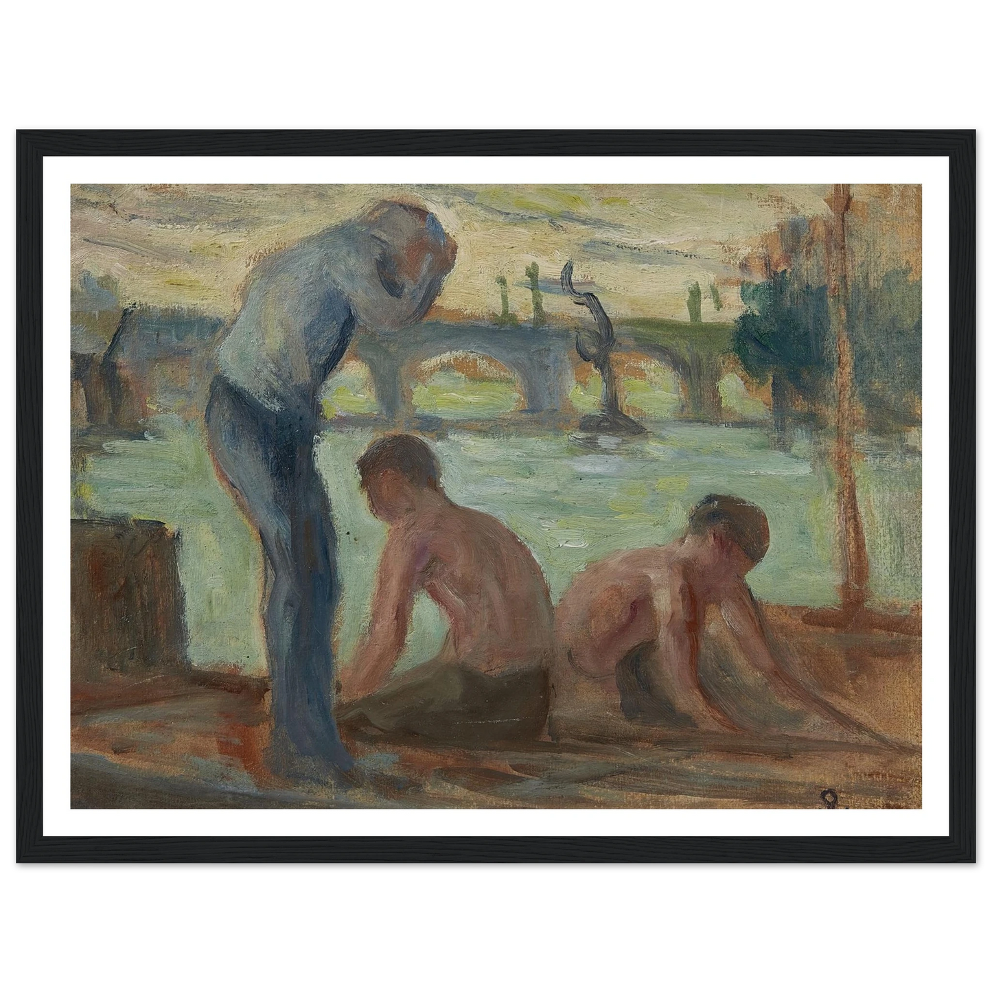Personnages en bord de Seine Art Print | Maximilien Luce-Quipham Collections