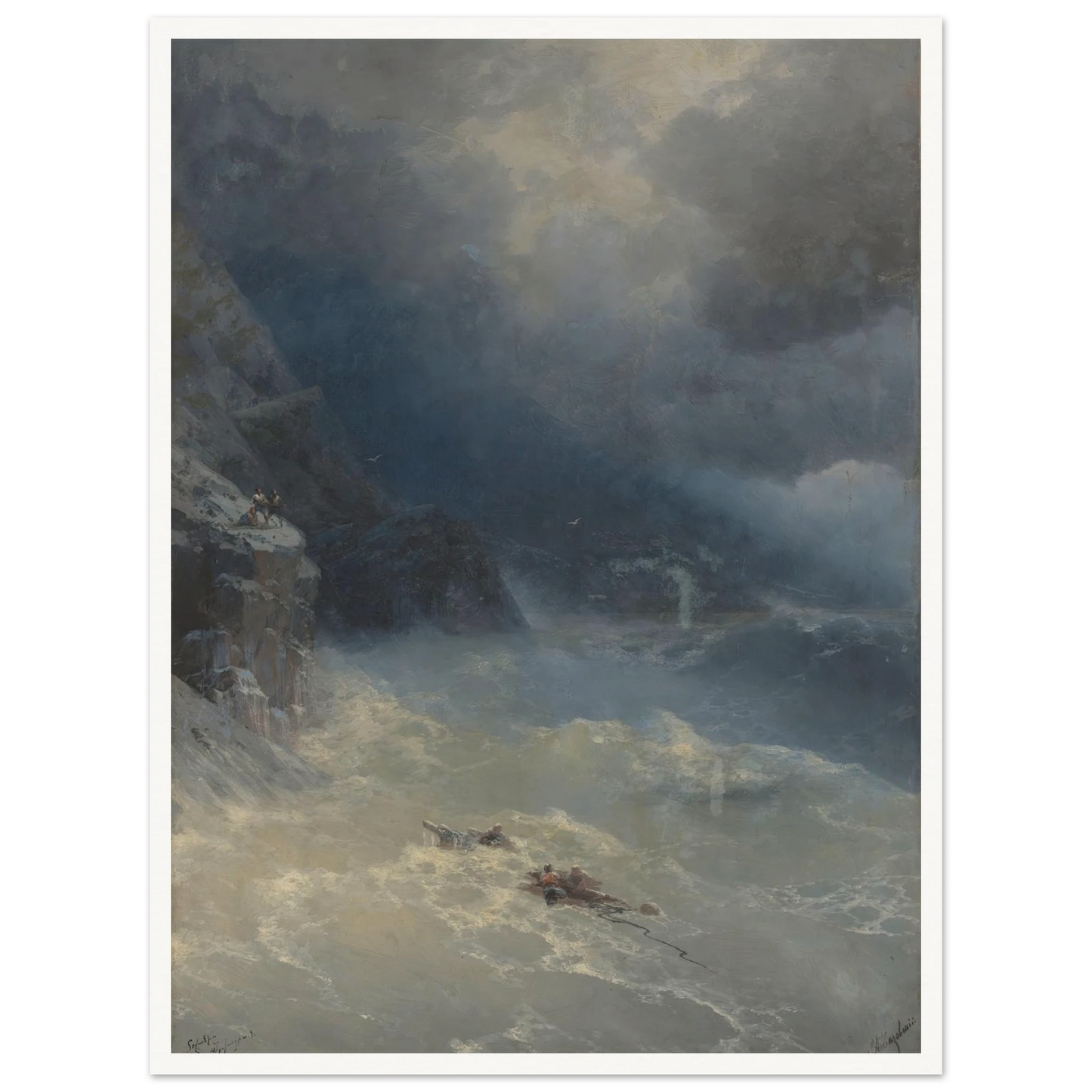 The storm at Cape Aya (1899) Art Print | Ivan Konstantinovich Aivazovsky-Quipham Collections