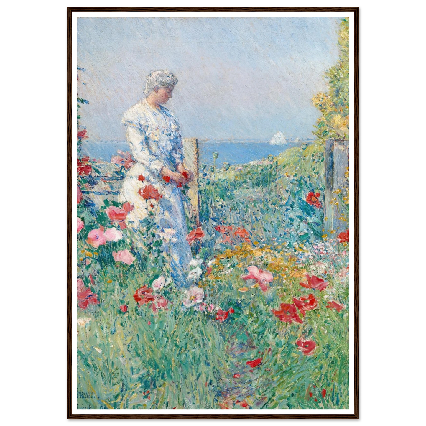 In the Garden (Celia Thaxter in Her Garden) (1892) Art Print | Childe Hassam-Quipham Collections