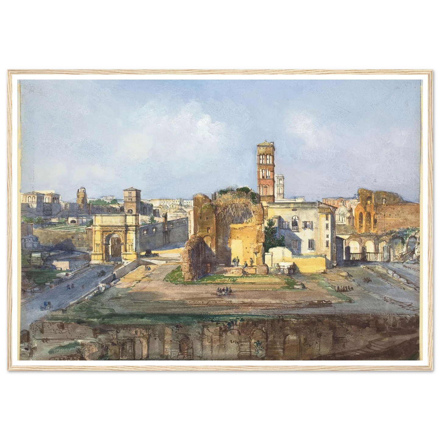 The Arch of Titus and the Temple of Venus and Rome near the Roman Forum Art Print | Ippolito Caffi-Quipham Collections