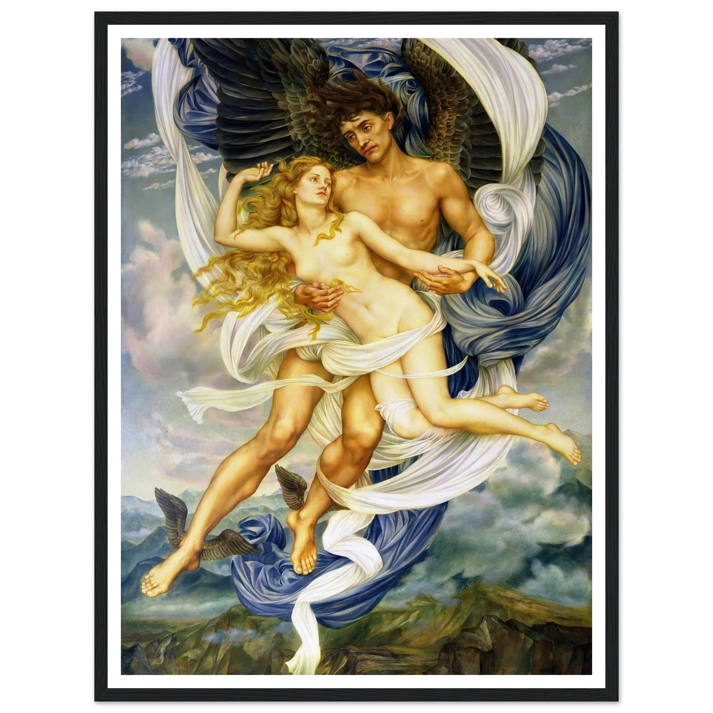 Boreas and Oreithyia (circa 1896) Art Print | Evelyn de Morgan-Quipham Collections