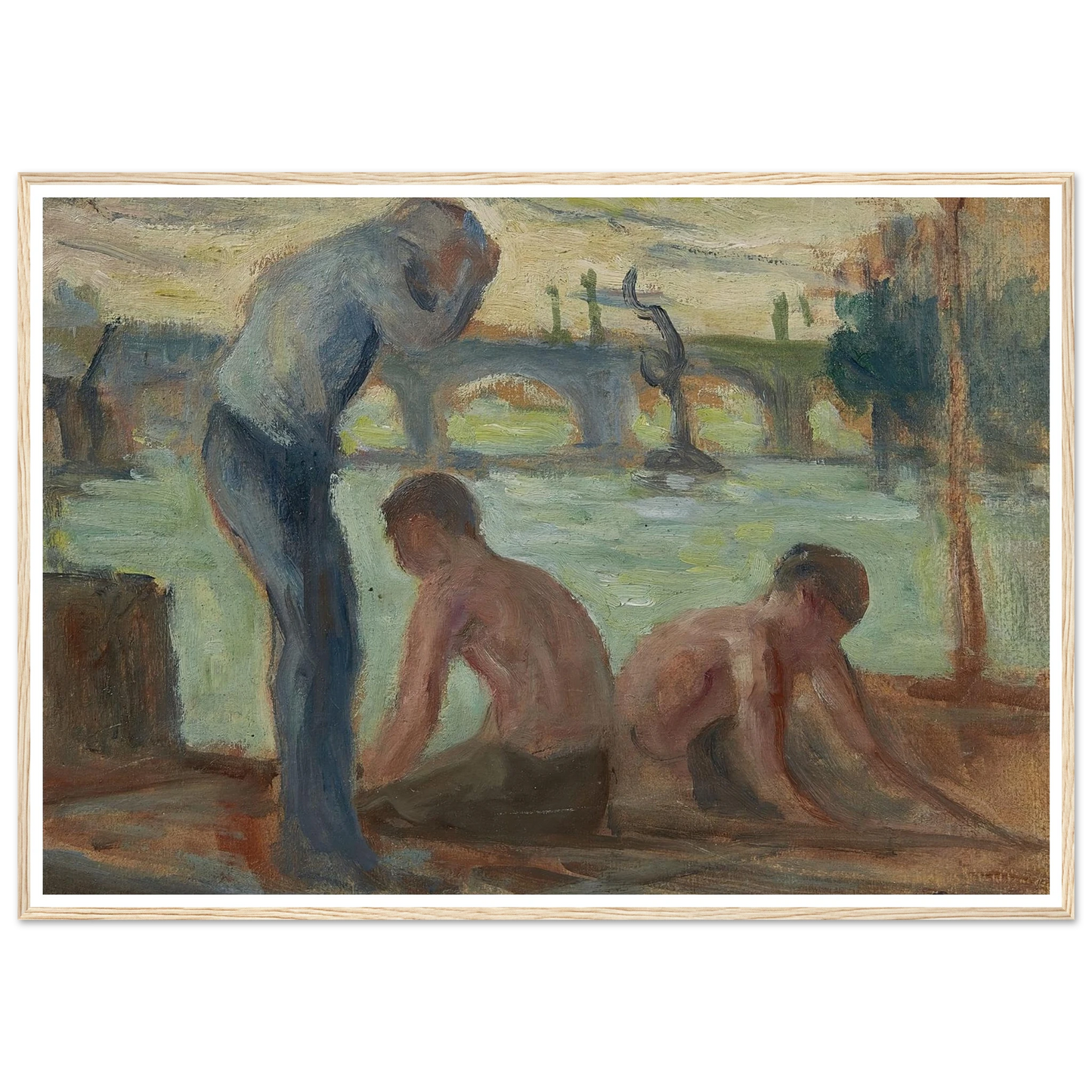 Personnages en bord de Seine Art Print | Maximilien Luce-Quipham Collections