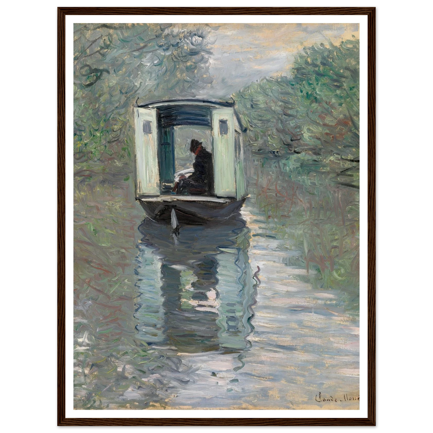 The Studio Boat (Le Bateau-atelier) (1876) Art Print | Claude Monet-Quipham Collections