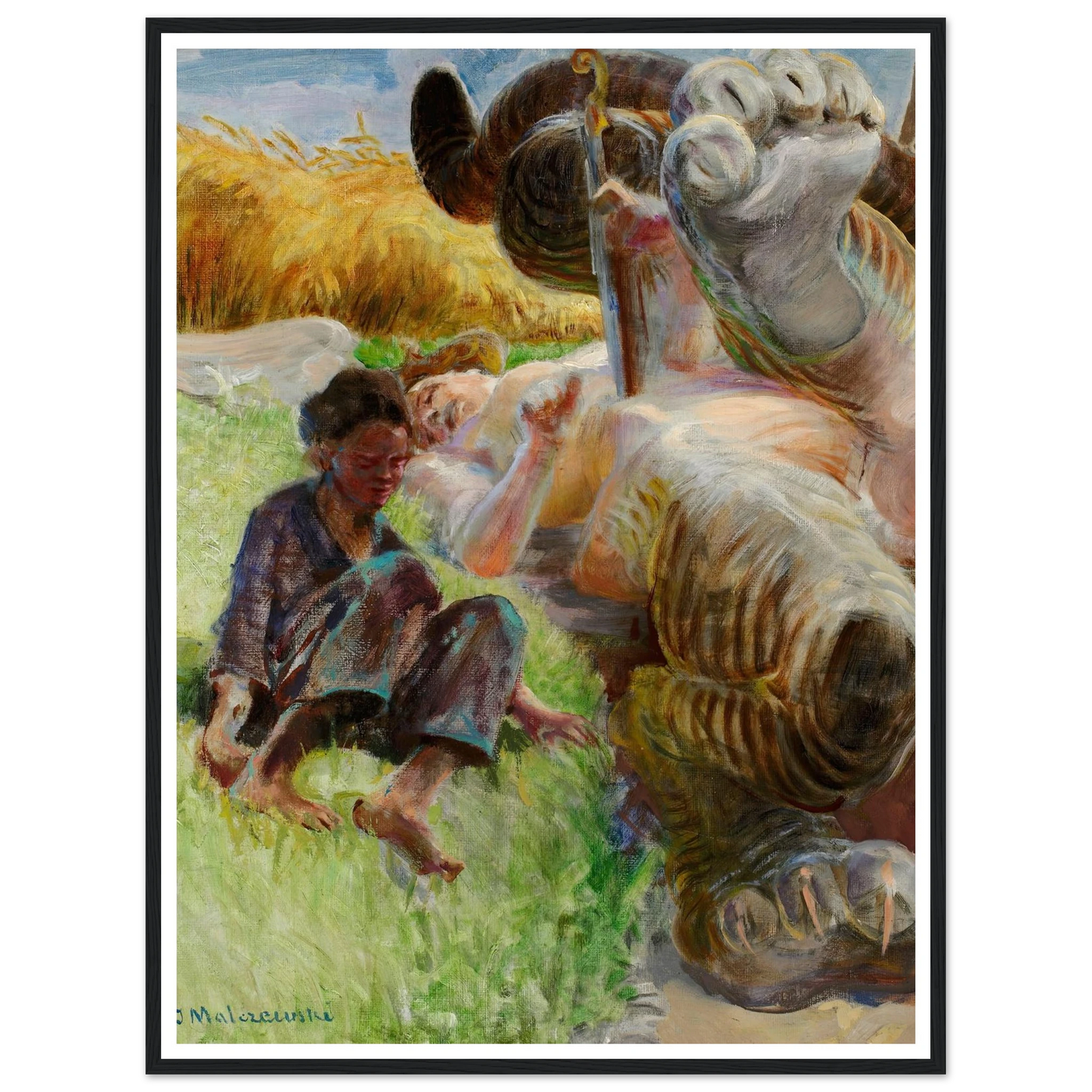 Shepherd boy and a harpy (1904-1906) Art Print | Jacek Malczewski-Quipham Collections