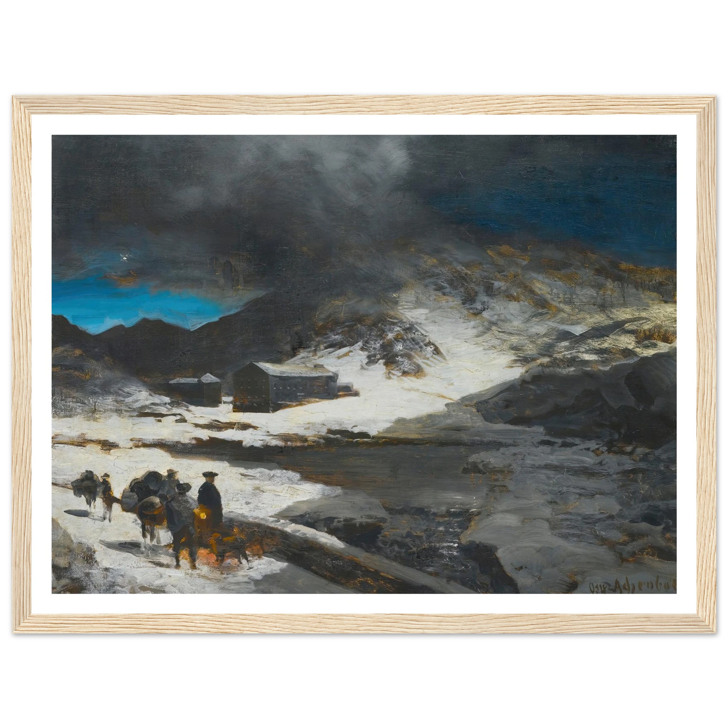 The Great St Bernard Inn, In The Alps Art Print | Oswald Achenbach-Quipham Collections