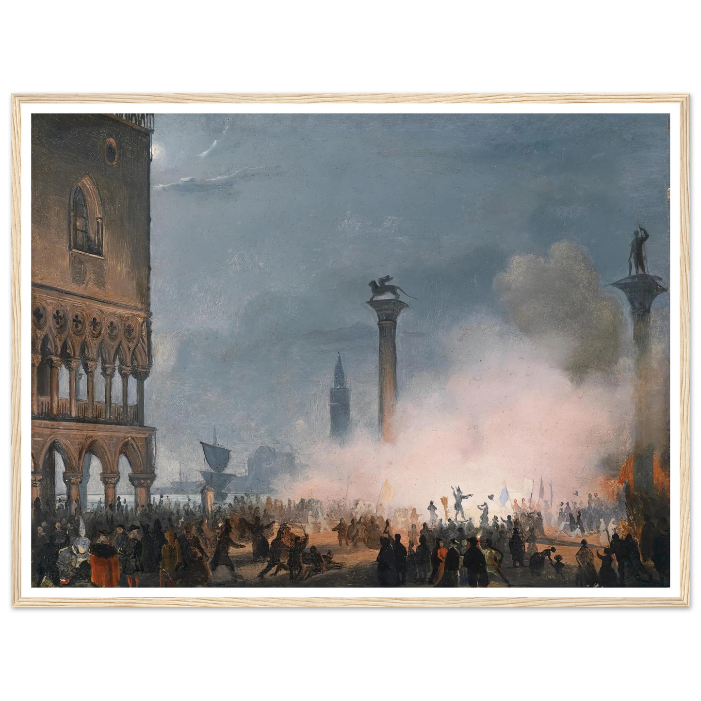 Venedi Piazzetta bei Nacht Art Print | Ippolito Caffi-Quipham Collections