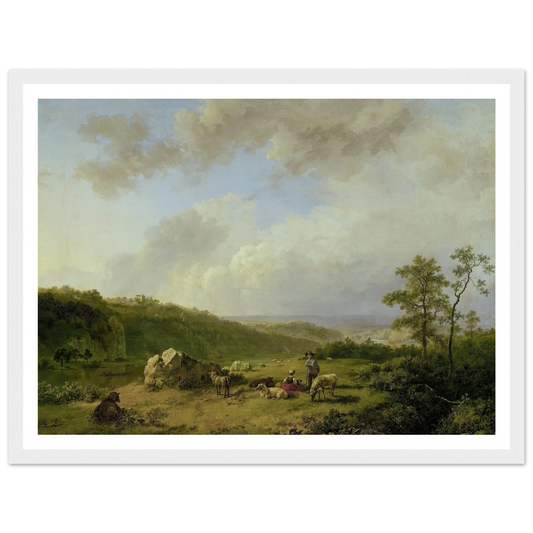 Landscape with a Rainstorm Threatening (1825 - 1829) Art Print | Barend Cornelis Koekkoek - Framed Poster - 30x40 cm / 12x16″ - Black frame