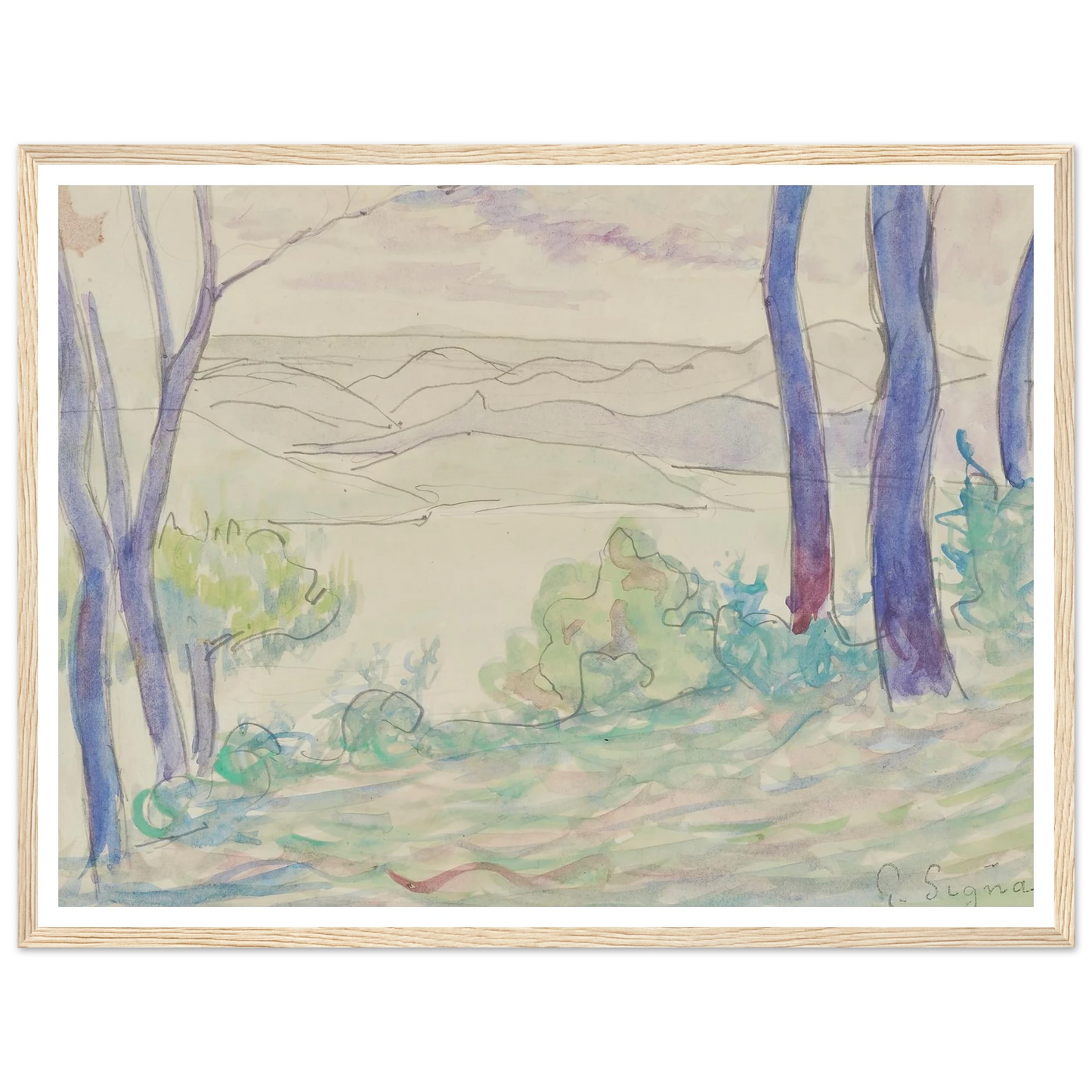 Paysage méditerranéen (1895) Art Print | Paul Signac-Quipham Collections
