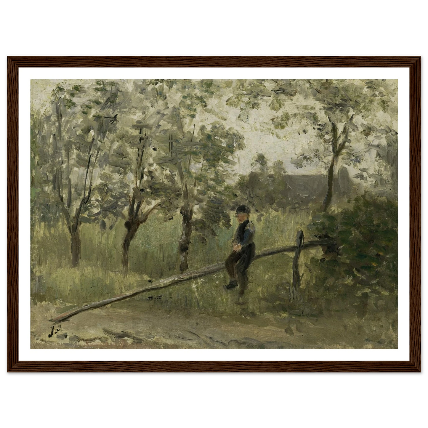 Country Boy on a Pole Barrier (1900 - 1911) Art Print | Jozef Israels-Quipham Collections