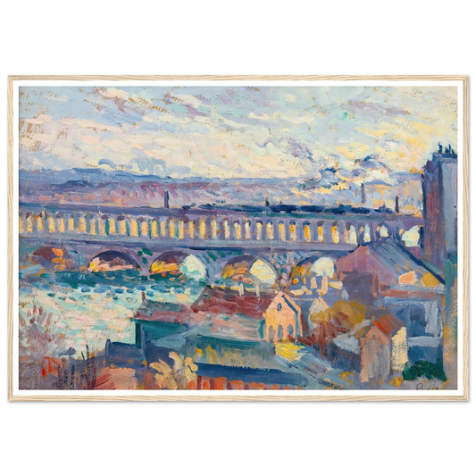 Vue Sur Le Viaduc D’auteuil (circa 1905-10) Art Print | Maximilien Luce-Quipham Collections