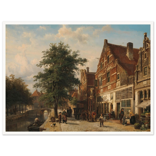 The Zuiderhavendijk, Enkhuizen (1868) Art Print | Cornelis Springer - Framed Poster - 30x40 cm / 12x16″ - Black frame