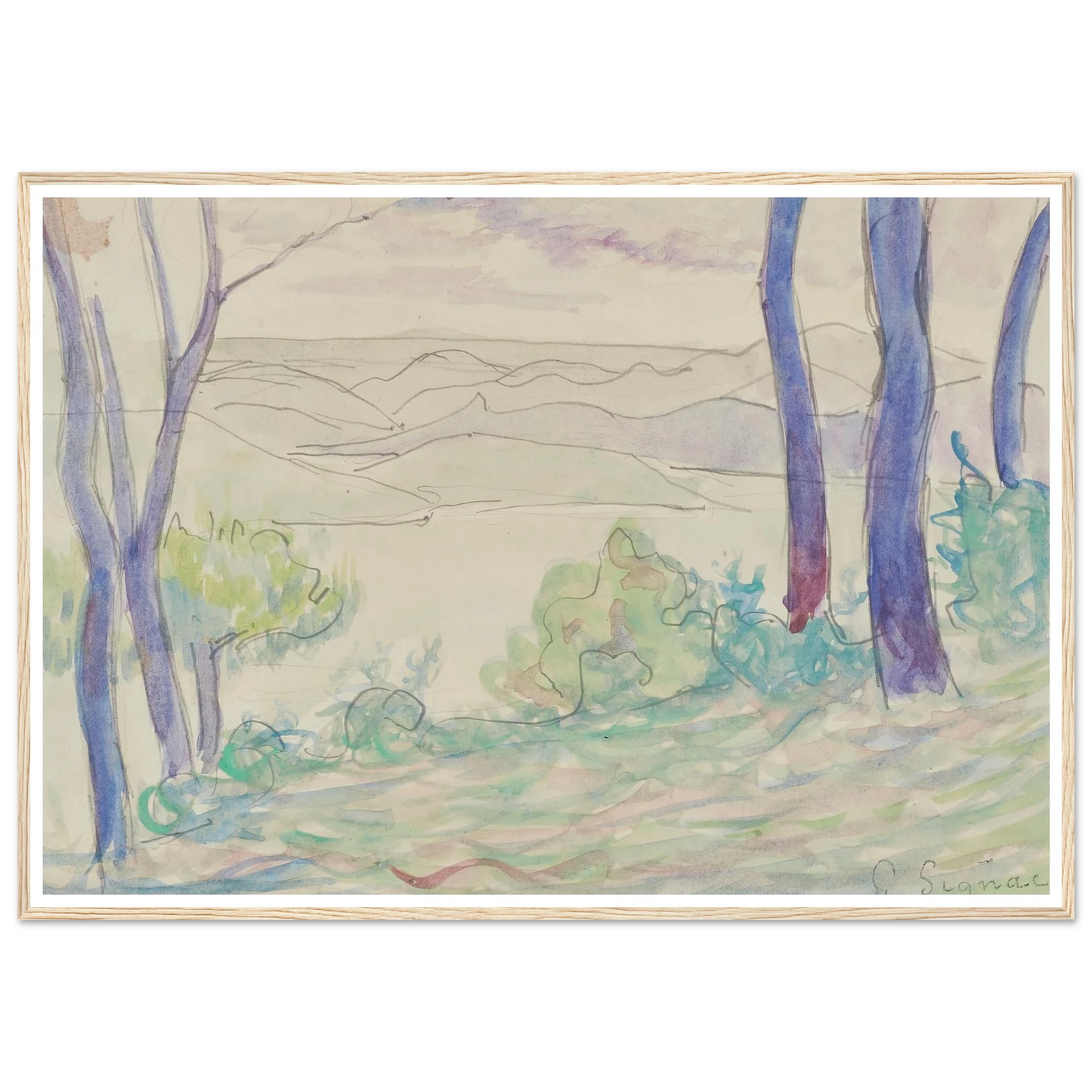 Paysage méditerranéen (1895) Art Print | Paul Signac-Quipham Collections