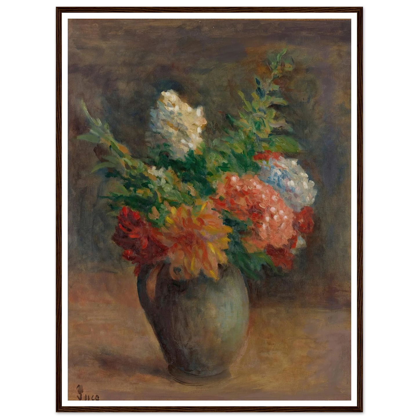 Pivoines, Géraniums Et Lilas Blancs (circa 1925) Art Print | Maximilien Luce-Quipham Collections
