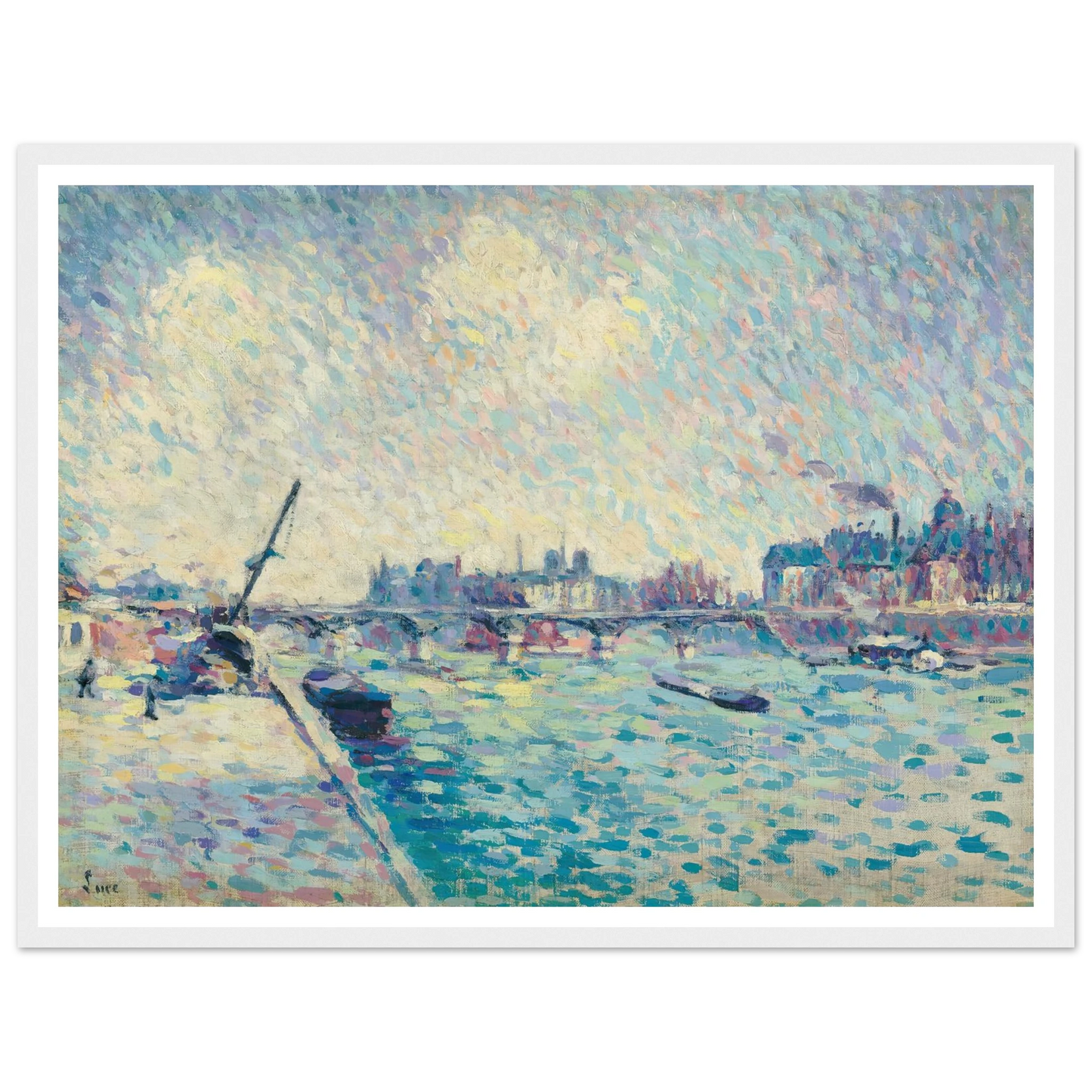 Paris, la Seine, Notre-Dame au loin (1898) Art Print | Maximilien Luce-Quipham Collections