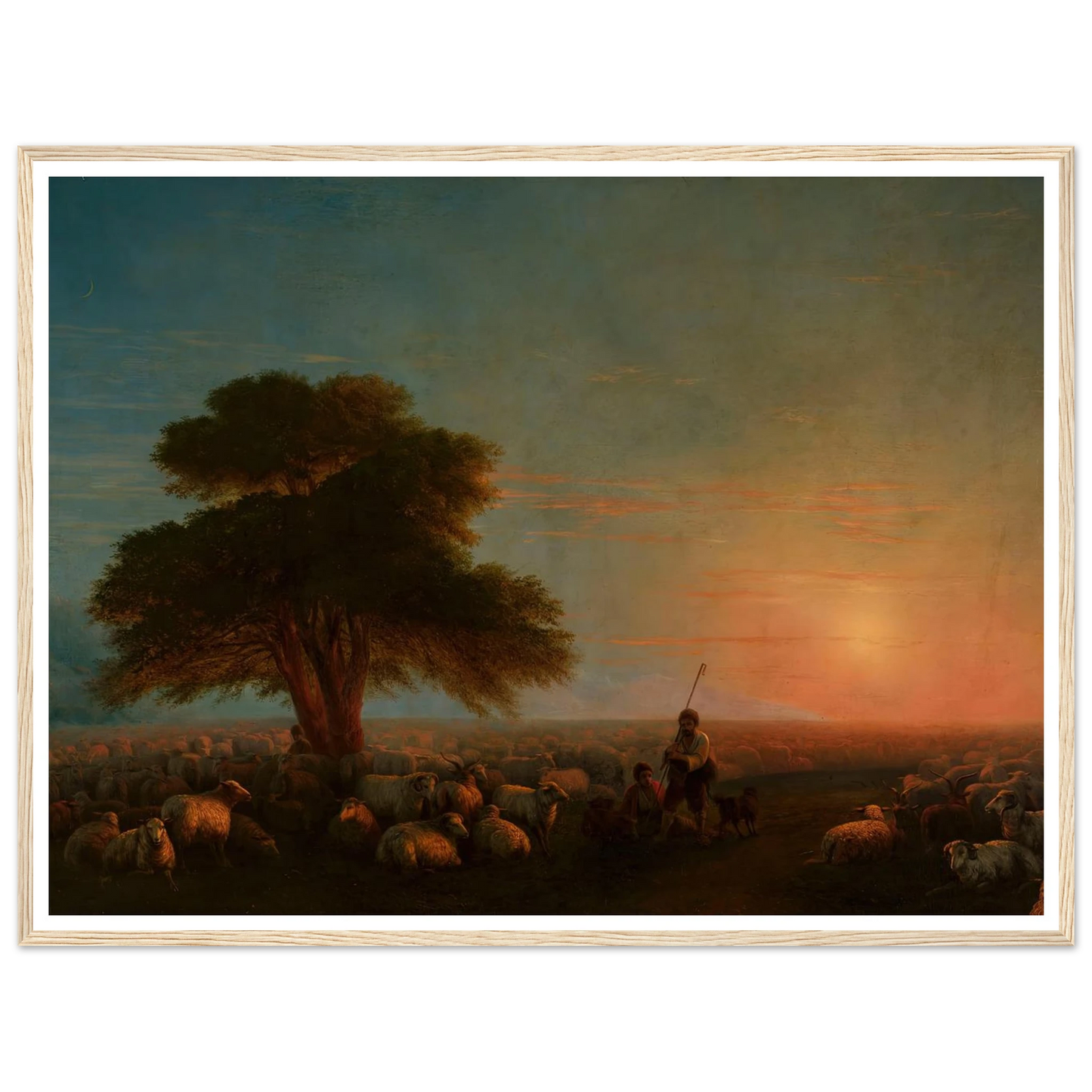 Shepherds with a flock of sheep (1872) Art Print | Ivan Konstantinovich Aivazovsky-Quipham Collections