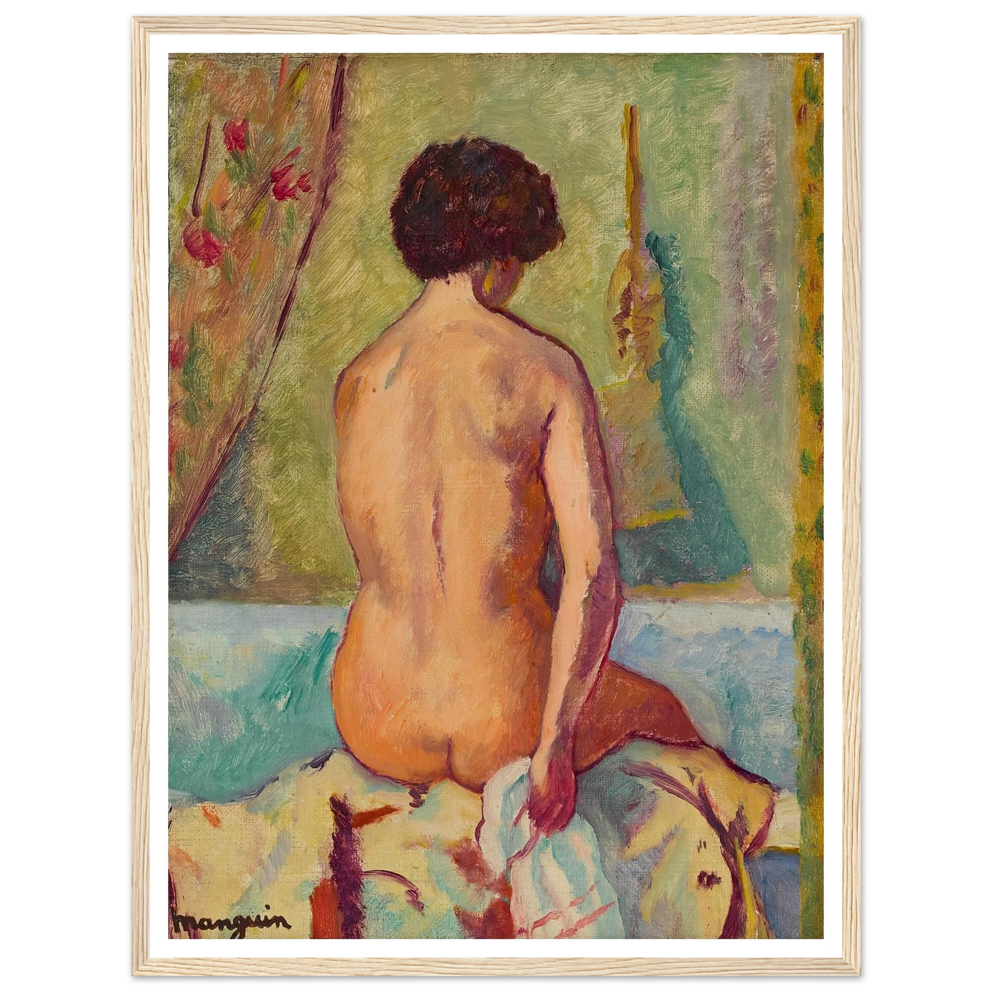 Nu assis de dos, line (1940) Art Print | Henri Manguin-Quipham Collections
