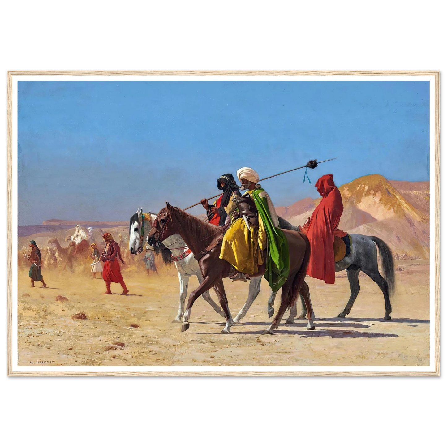 Riders Crossing the Desert (1870) Art Print | Jean Leon Gerome - Framed Poster - 30x40 cm / 12x16″ - Black frame